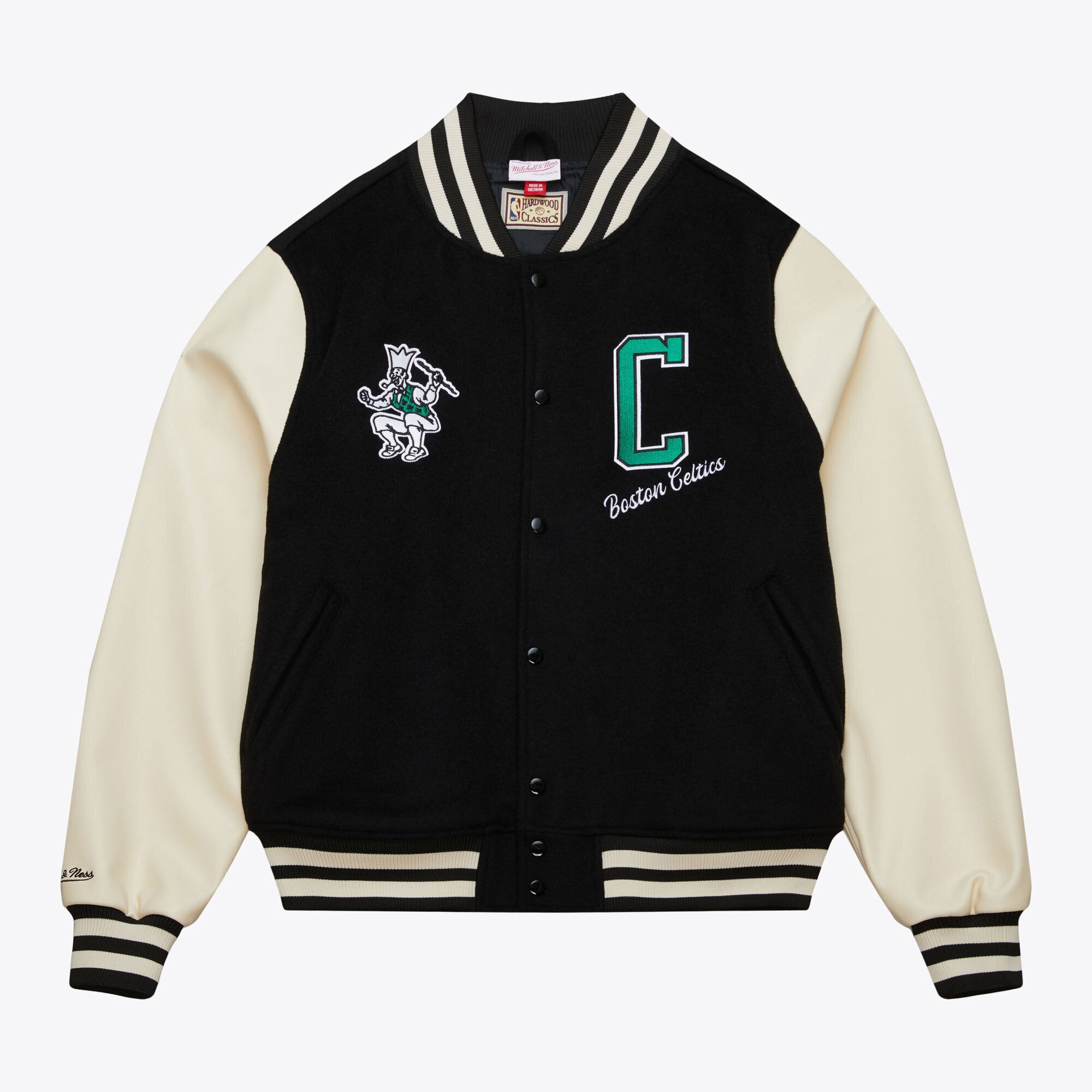 Boston Celtics Mitchell & Ness Varsity Jacket - Black - Mens, , rebel_hi-res