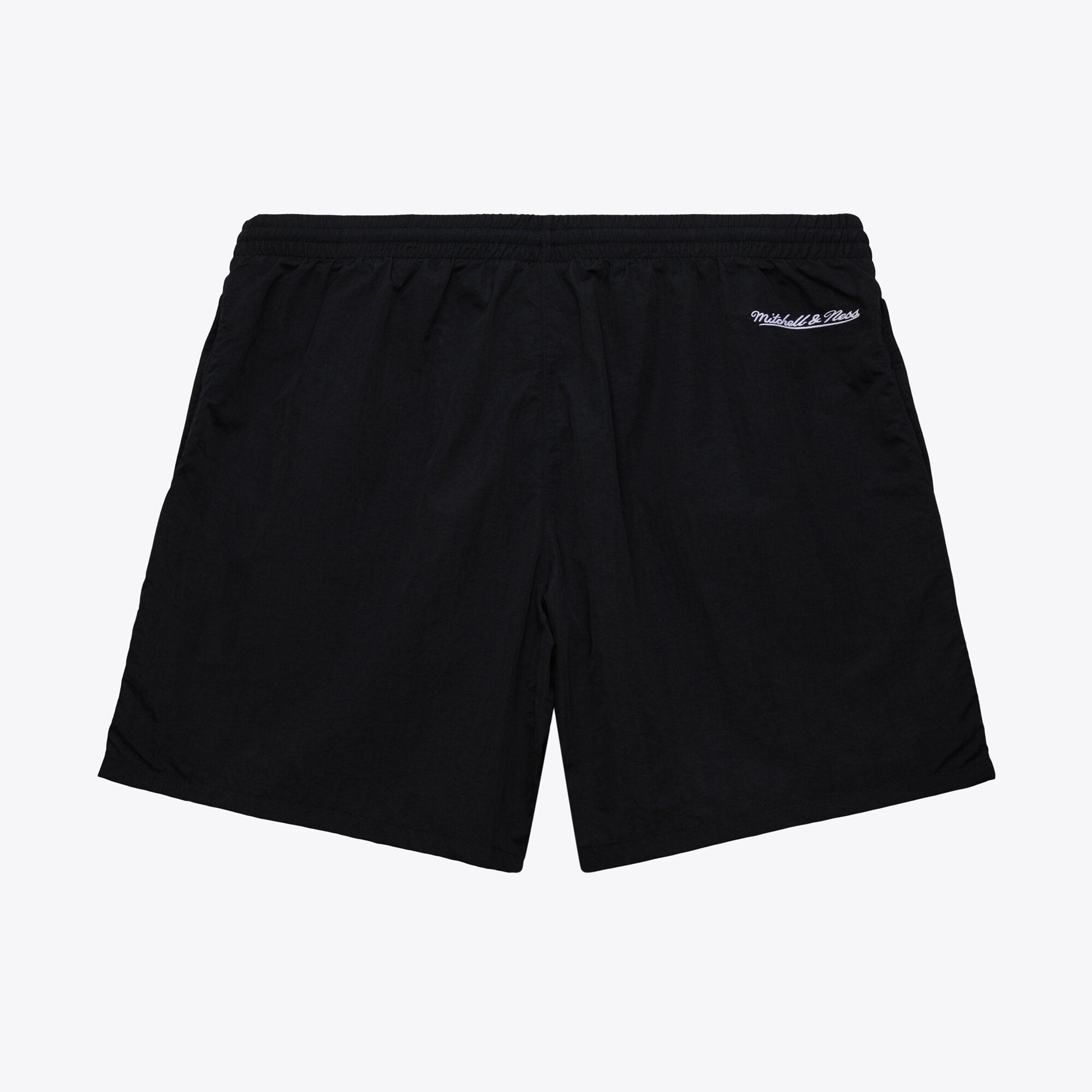 Chicago Bulls Mitchell & Ness Multi Hit Nylon Shorts Vintage Logo - Black - Mens, , rebel_hi-res
