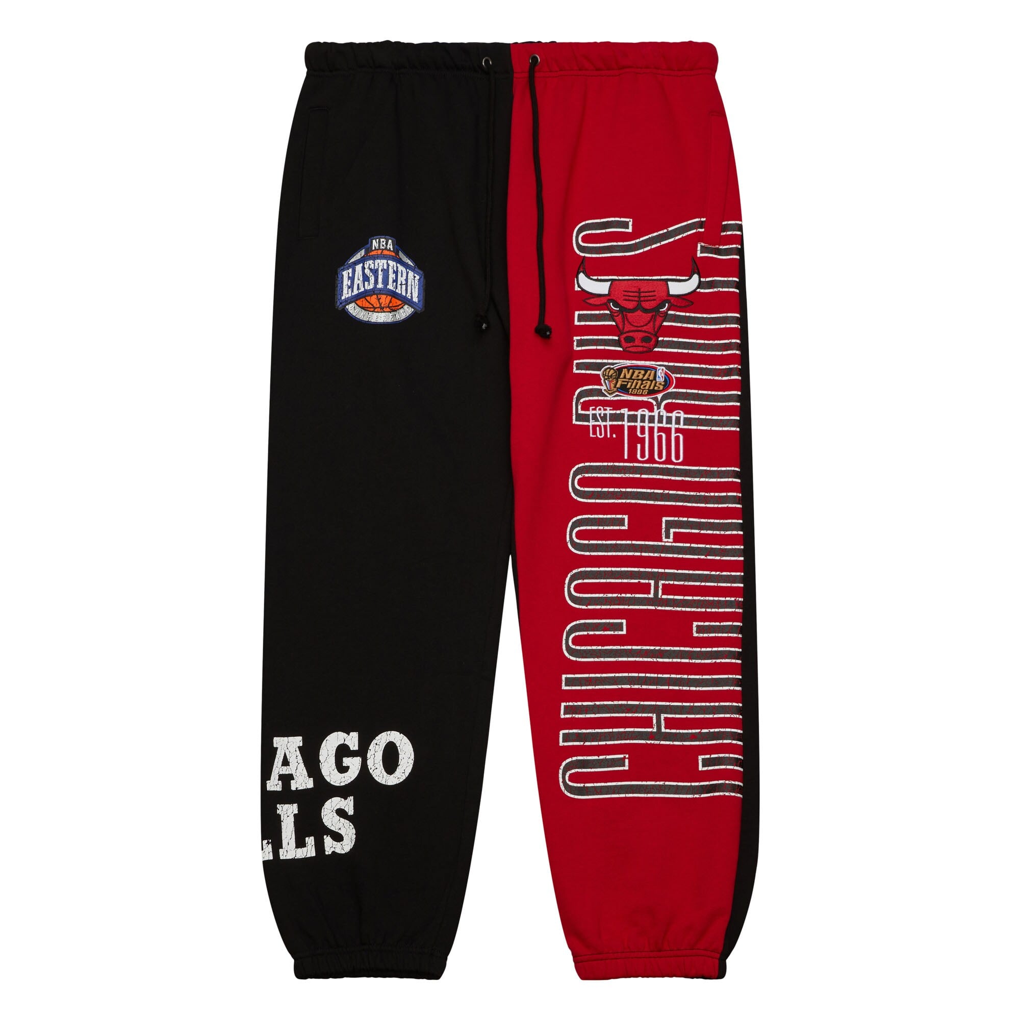 Chicago Bulls Mitchell & Ness Team Og 2.0 Fleece Pants - Black - Mens