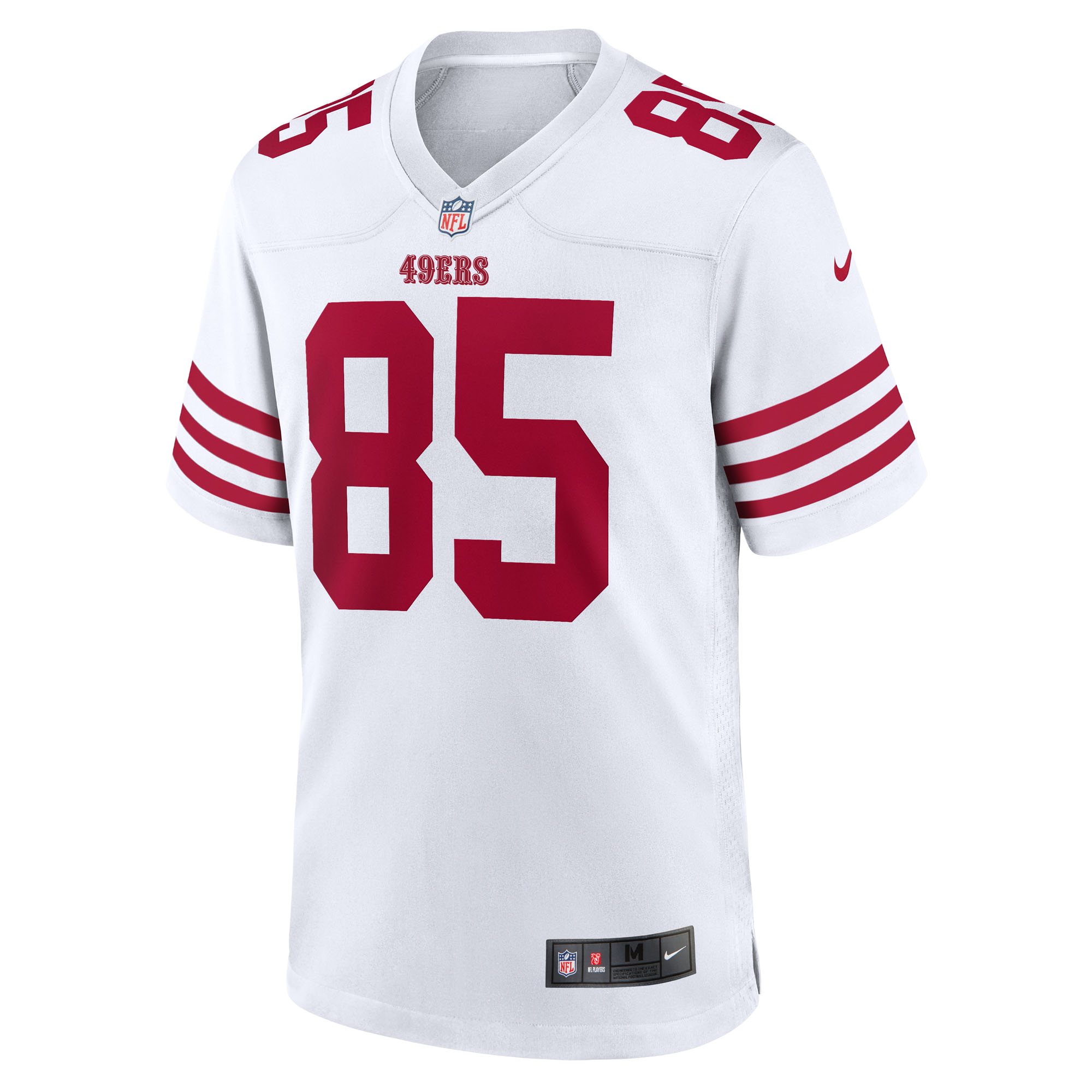 San Francisco 49ers Nike Game Road Jersey - White - George Kittle - Mens, , rebel_hi-res