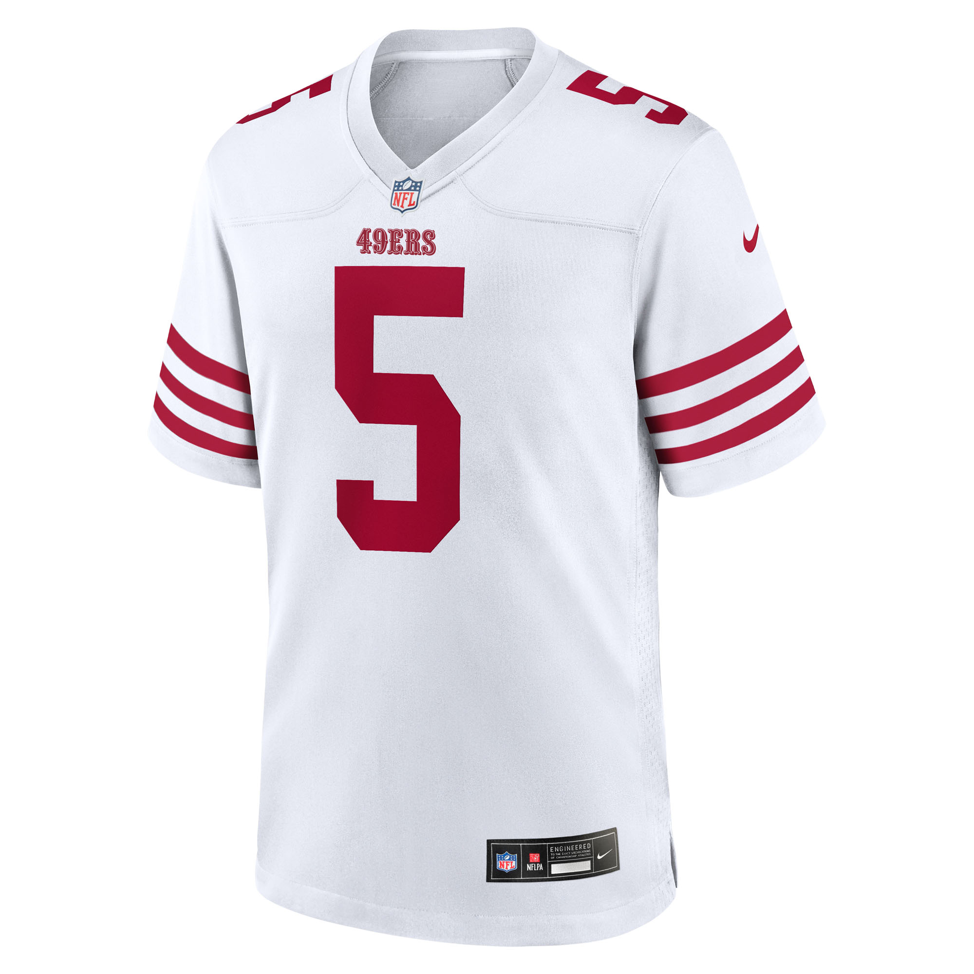 San Francisco 49ers Nike Game Road Jersey - White - Mike Evans - Mens, , rebel_hi-res