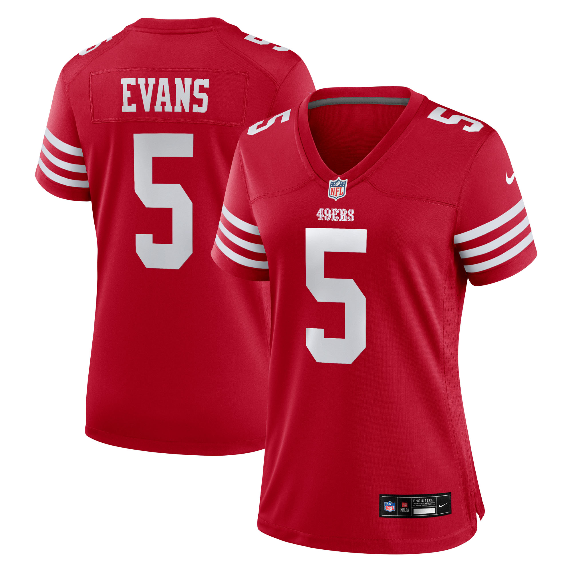 San Francisco 49ers Nike Game Home Jersey - Scarlet - Mike Evans - Womens, , rebel_hi-res