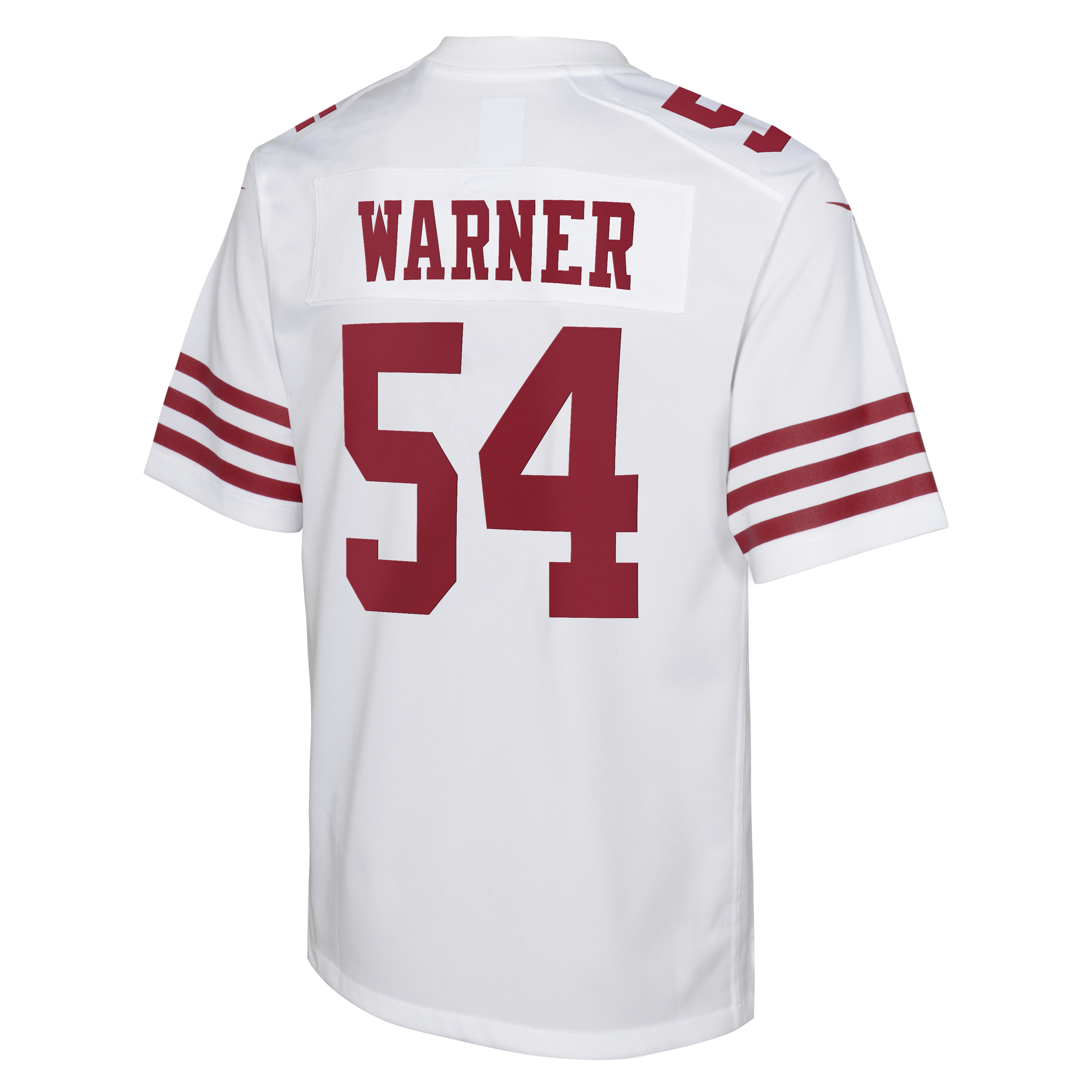 San Francisco 49ers Road Game Jersey - White - Fred Warner - Youth, , rebel_hi-res