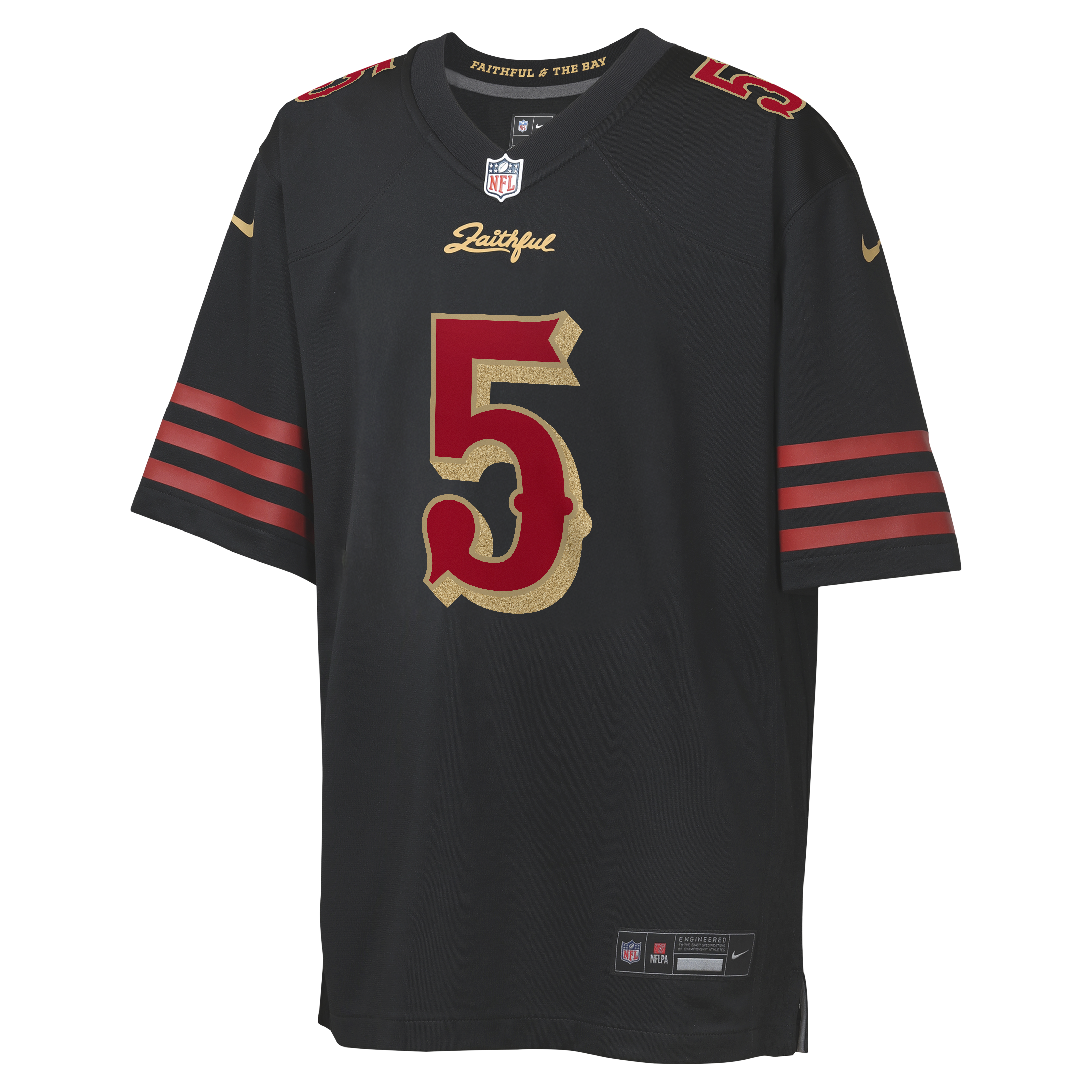 San Francisco 49ers Nike Game Rivalry Jersey - Black - Mike Evans - Youth, , rebel_hi-res
