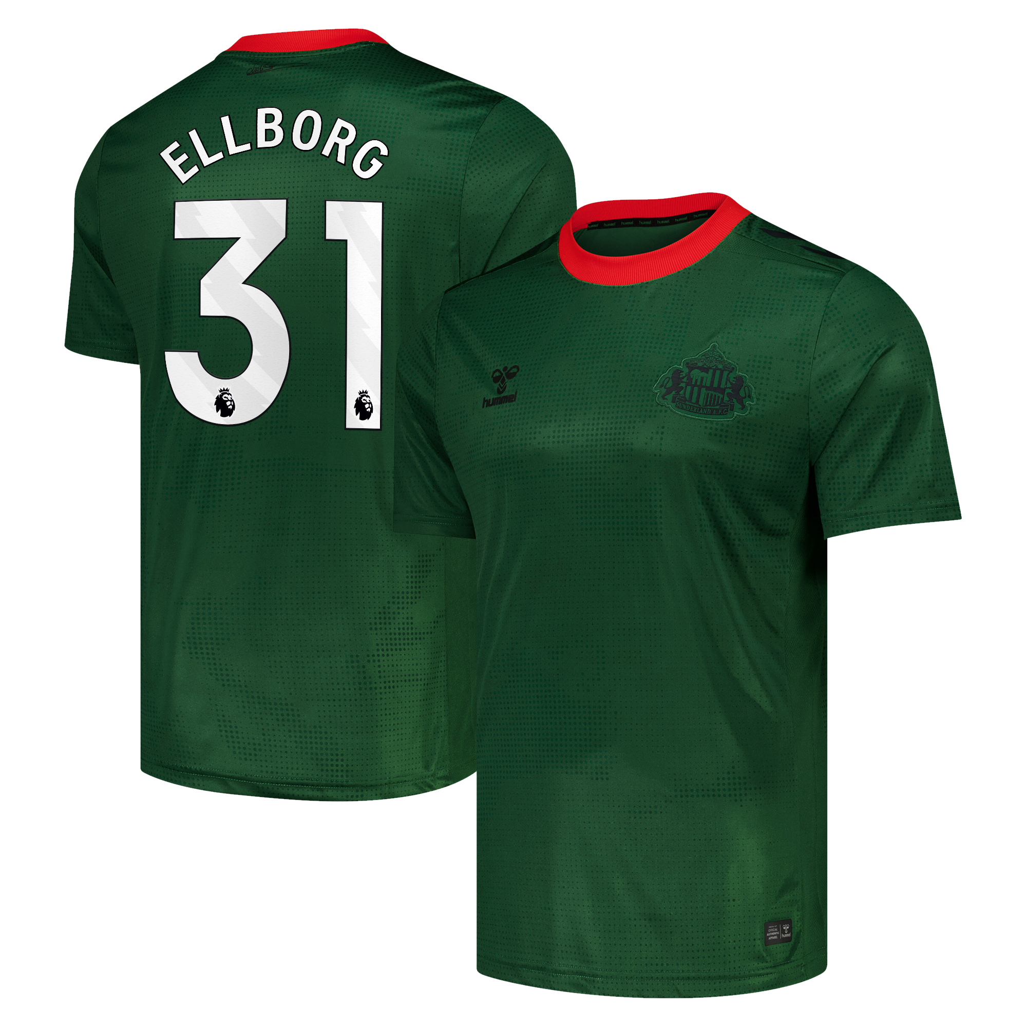 Sunderland Hummel Goalkeeper Shirt 2026-27 with Ellborg 31 printing