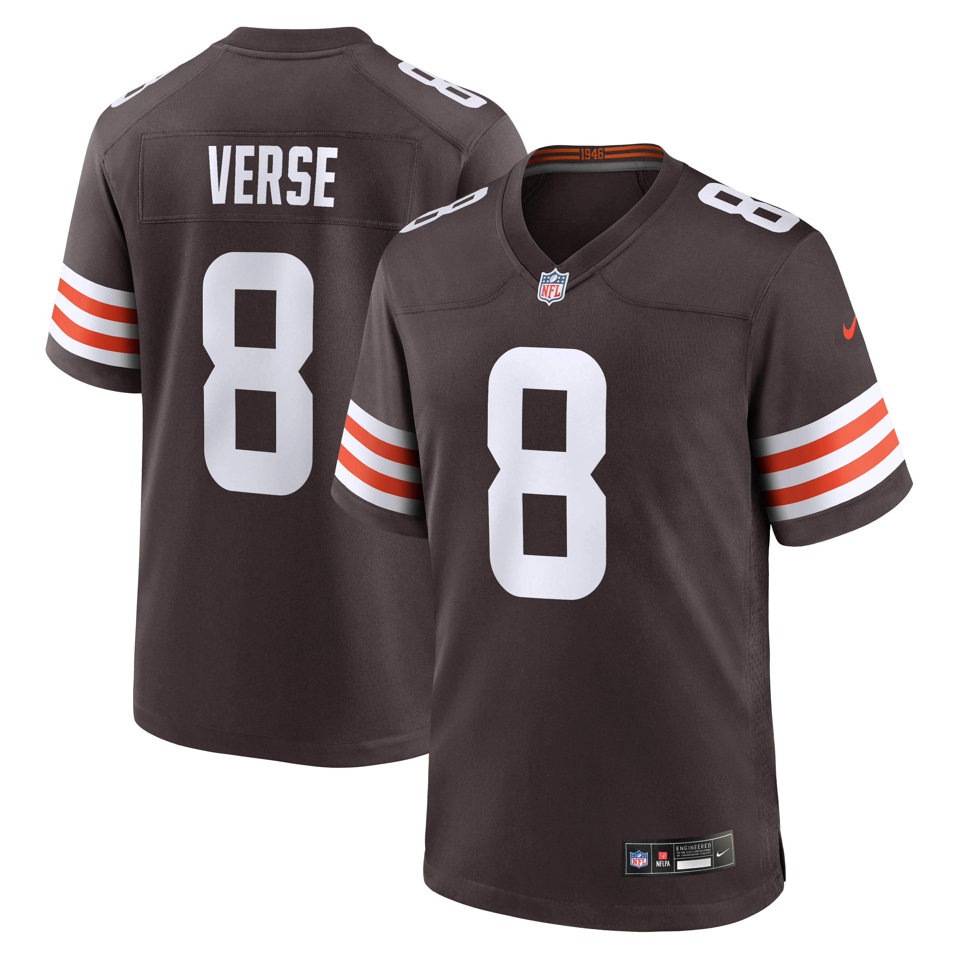 Cleveland Browns Nike Game Home Jersey - Brown - Jared Verse - Mens