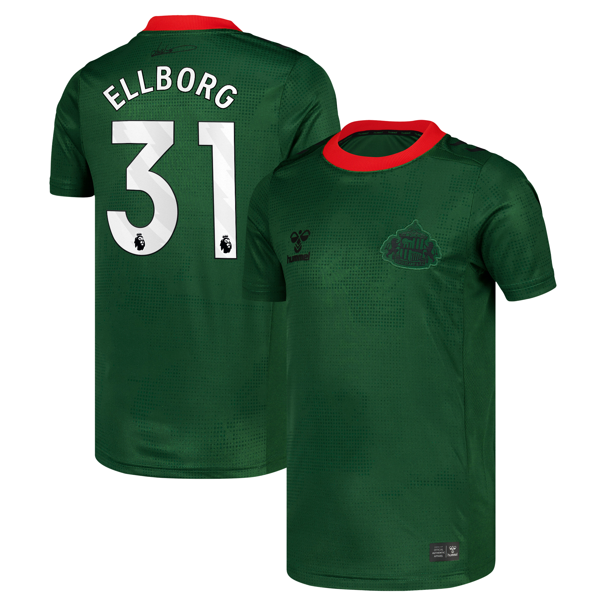 Sunderland Hummel Goalkeeper Shirt 2026-27 - Kids with Ellborg 31 printing
