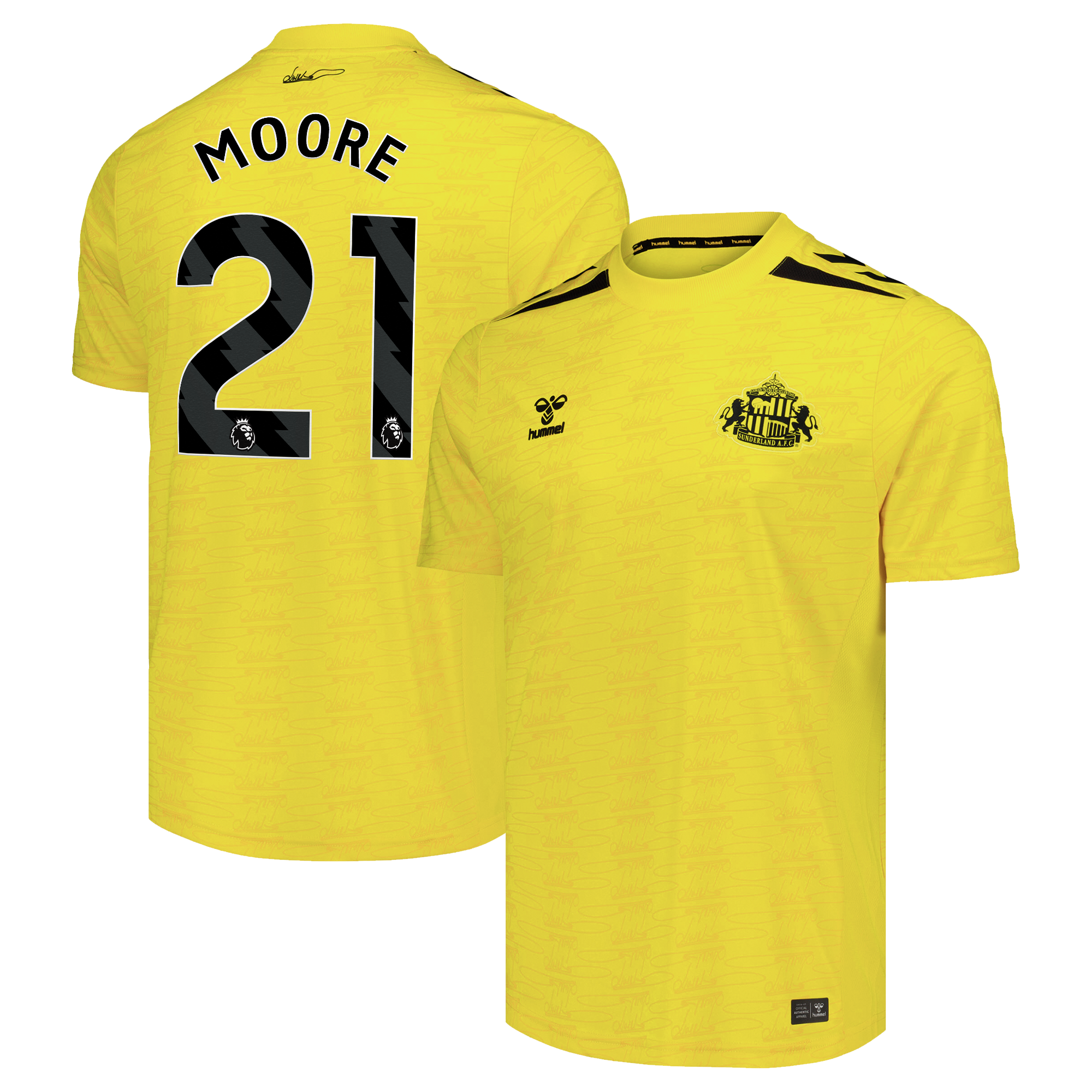 Sunderland Hummel Goalkeeper Shirt 2026-27 with Moore 21 printing