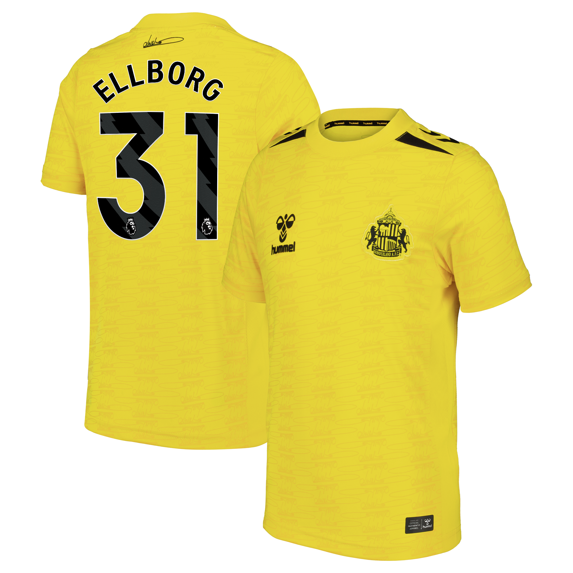 Sunderland Hummel Goalkeeper Shirt 2026-27 - Kids with Ellborg 31 printing