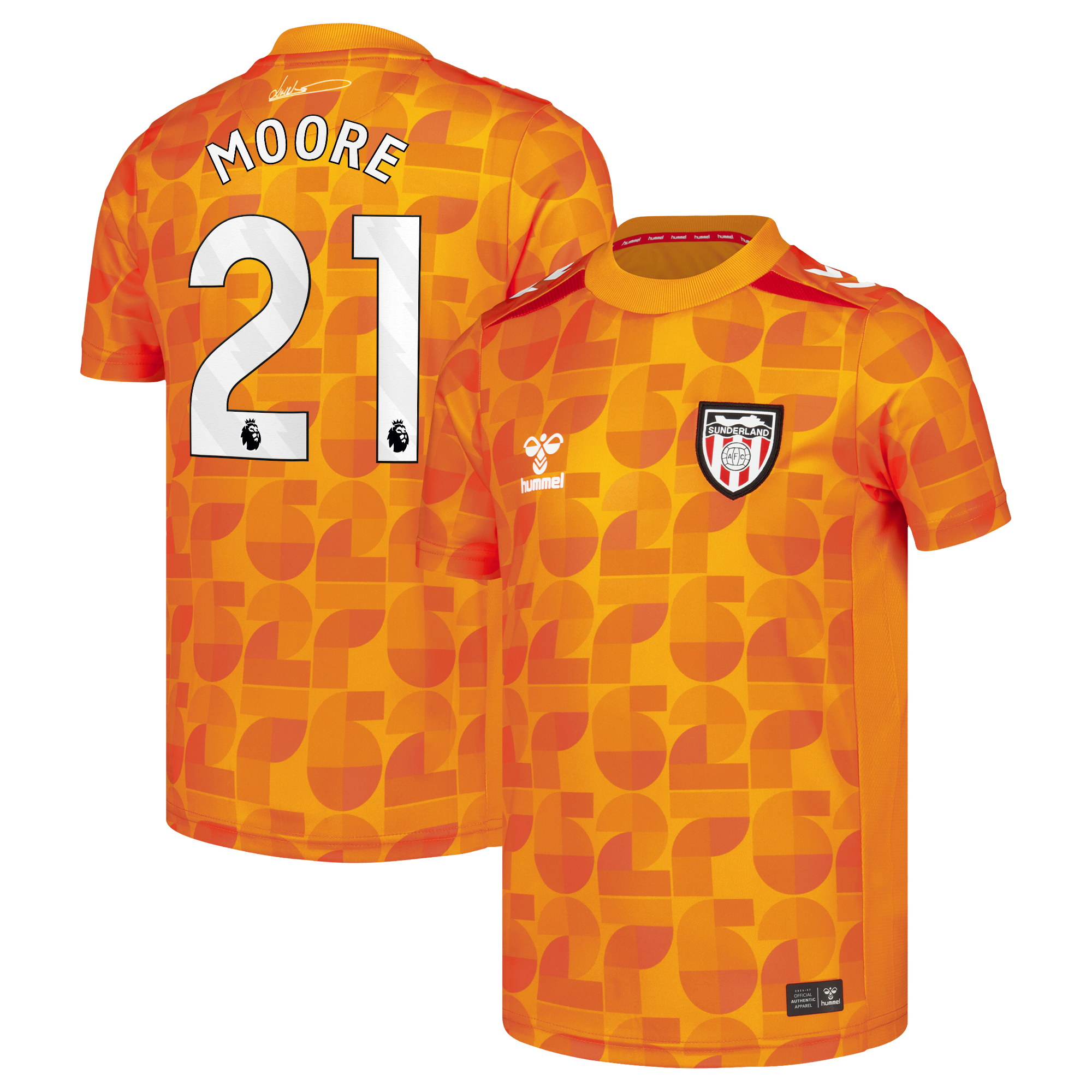 Sunderland Hummel Goalkeeper Shirt 2026-27 - Kids with Moore 21 printing