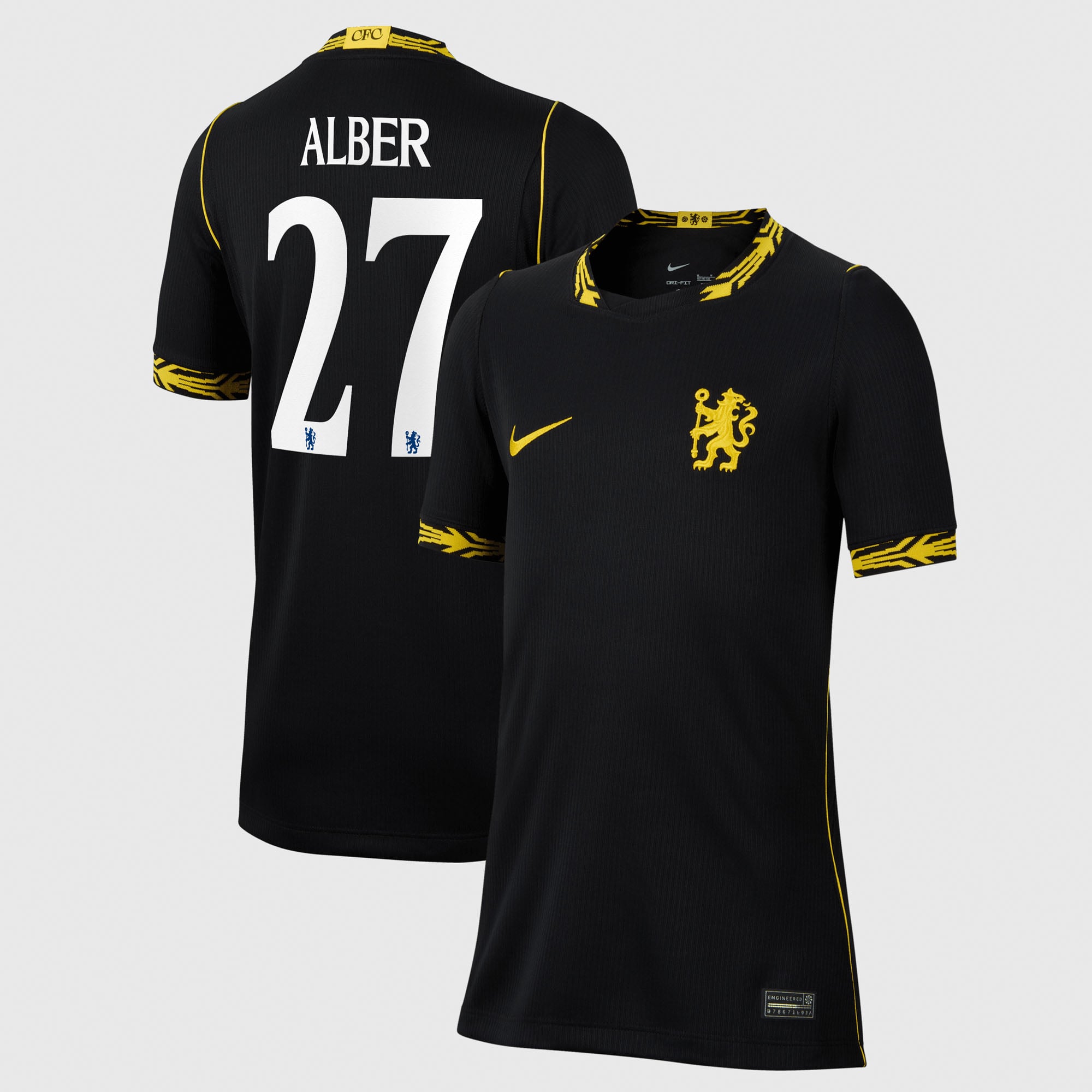 Chelsea Cup Nike Away Stadium Shirt 2026-27 - Kids with Alber 27 printing