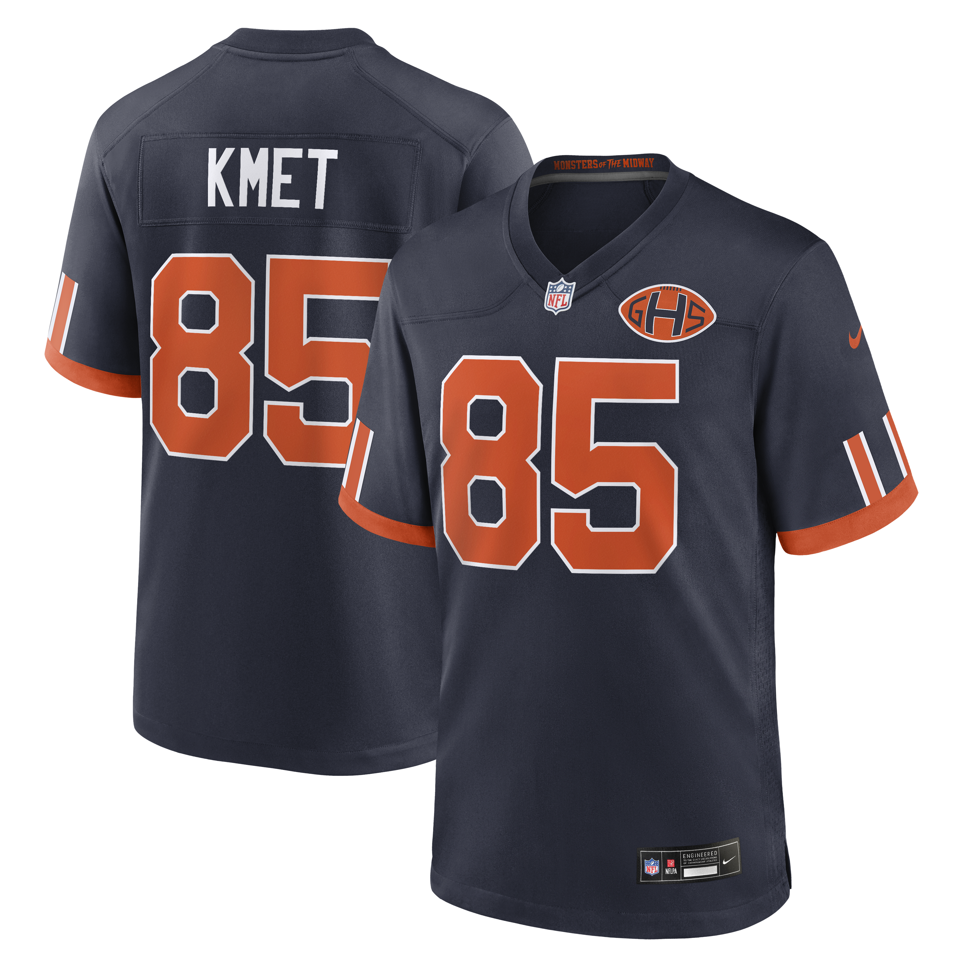 Chicago Bears Nike Rivalries Game Jersey - Navy - Cole Kmet - Mens, , rebel_hi-res
