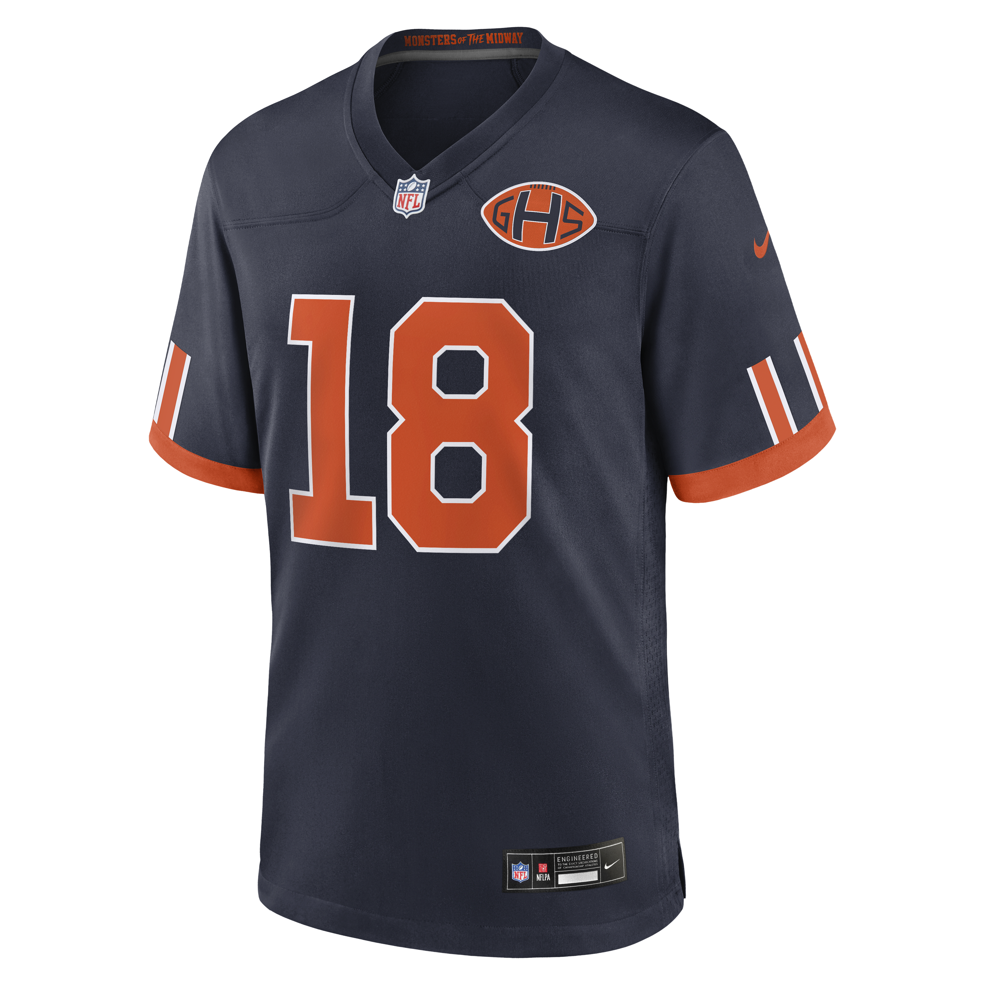 Chicago Bears Nike Rivalries Game Jersey - Navy - Caleb Williams - Mens, , rebel_hi-res