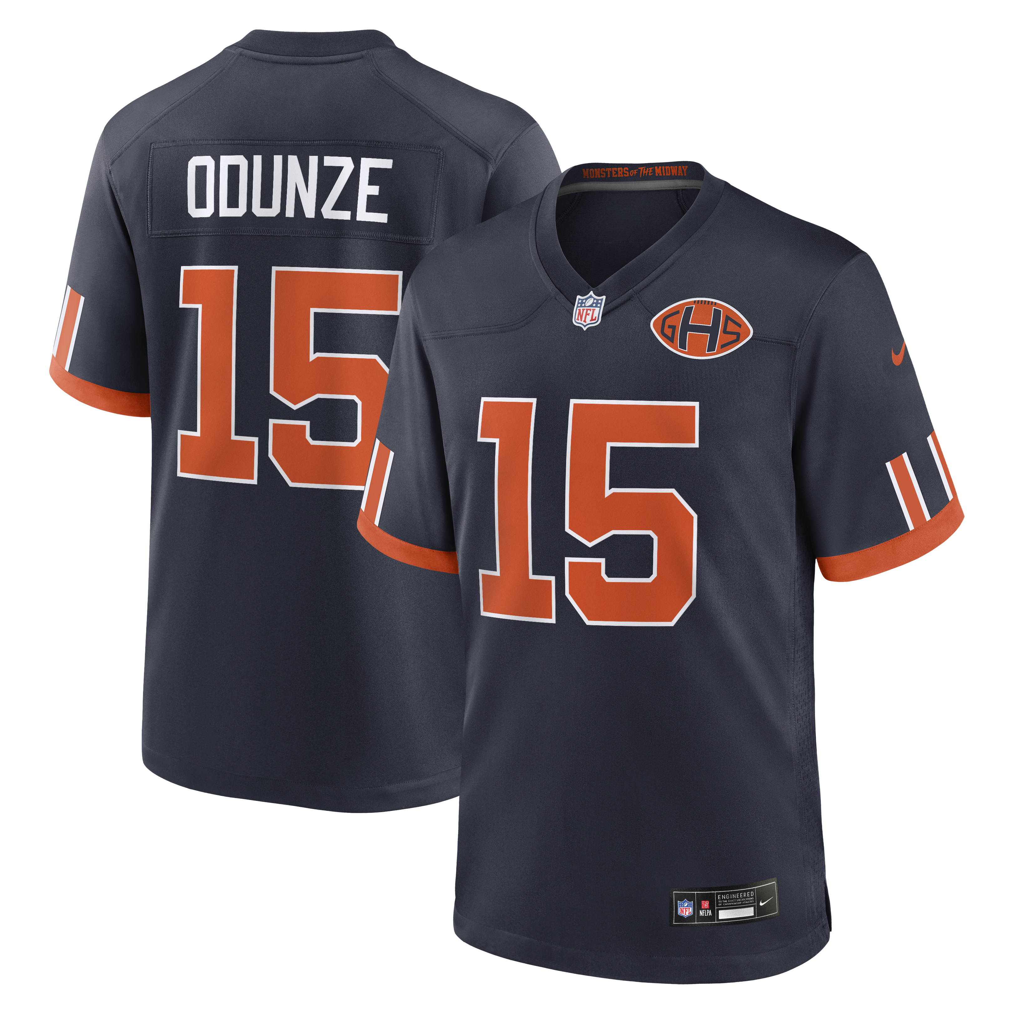 Chicago Bears Nike Rivalries Game Jersey - Navy - Rome Odunze - Mens, , rebel_hi-res