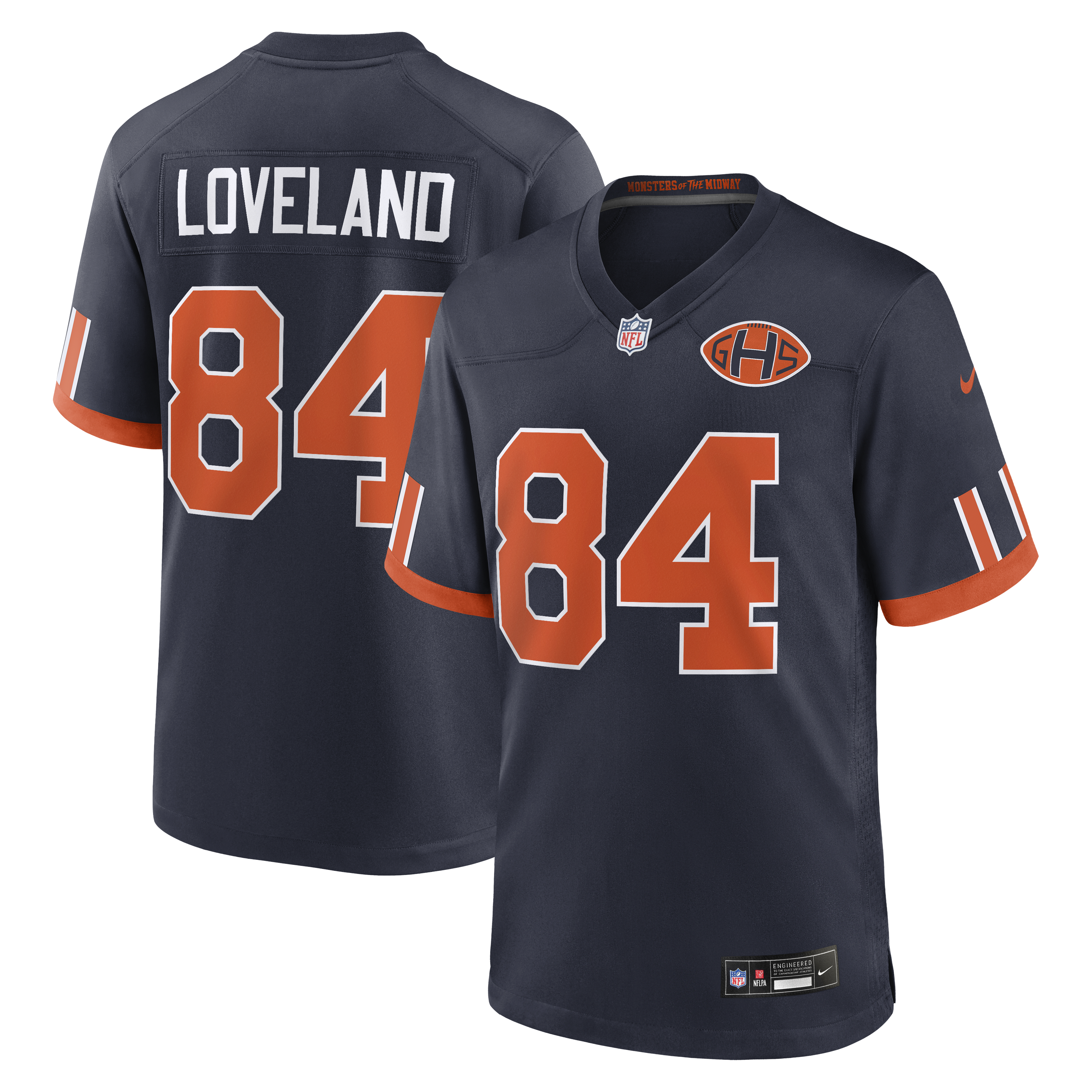 Chicago Bears Nike Rivalries Game Jersey - Navy - Colston Loveland - Mens, , rebel_hi-res