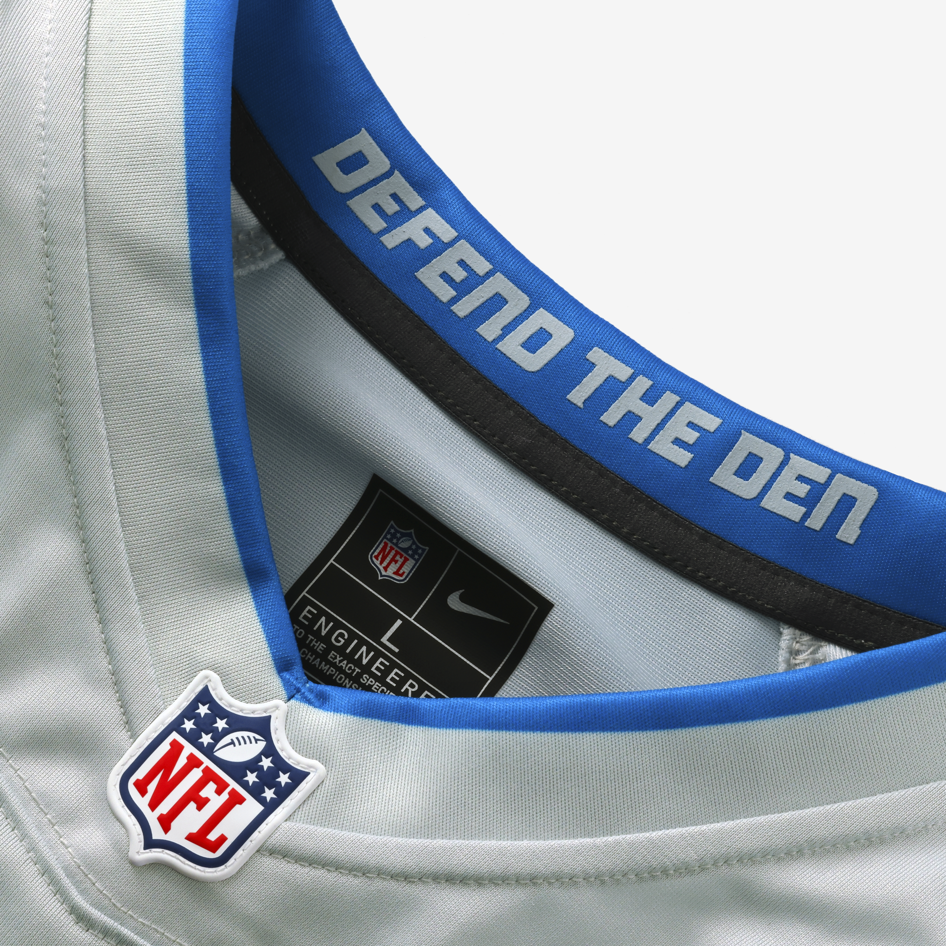 Detroit Lions Nike Rivalries Game Jersey - Silver - Jared Goff - Mens, , rebel_hi-res