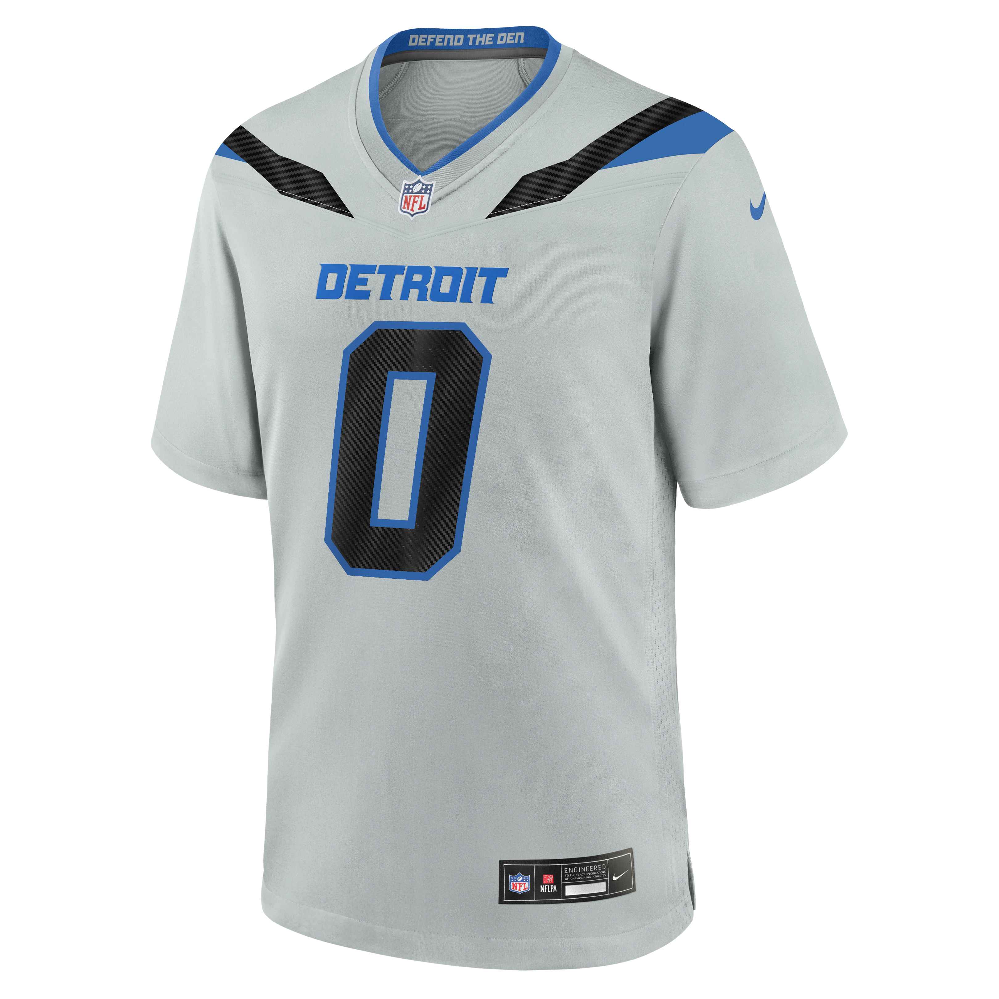 Detroit Lions Nike Rivalries Game Jersey - Silver - Jahmyr Gibbs - Mens, , rebel_hi-res