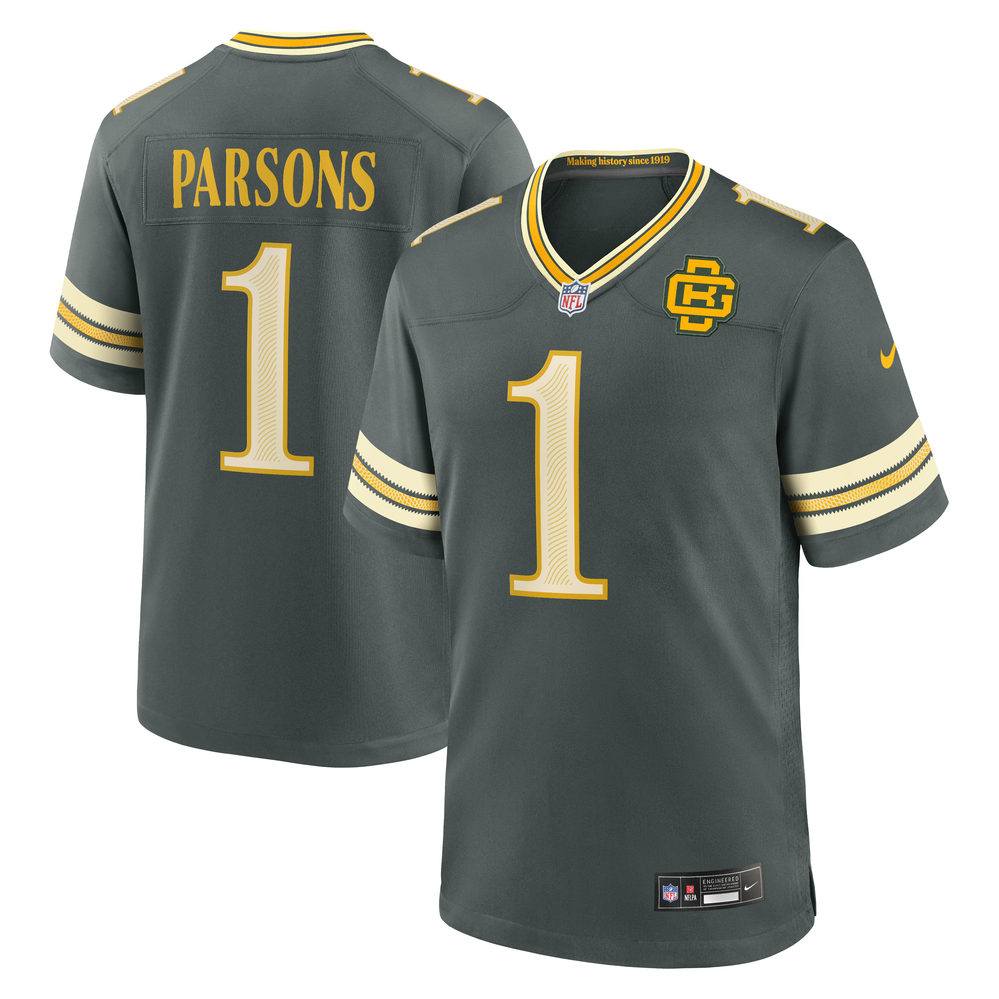 Green Bay Packers Nike Rivalries Game Jersey - Green - Micah Parsons - Mens, , rebel_hi-res