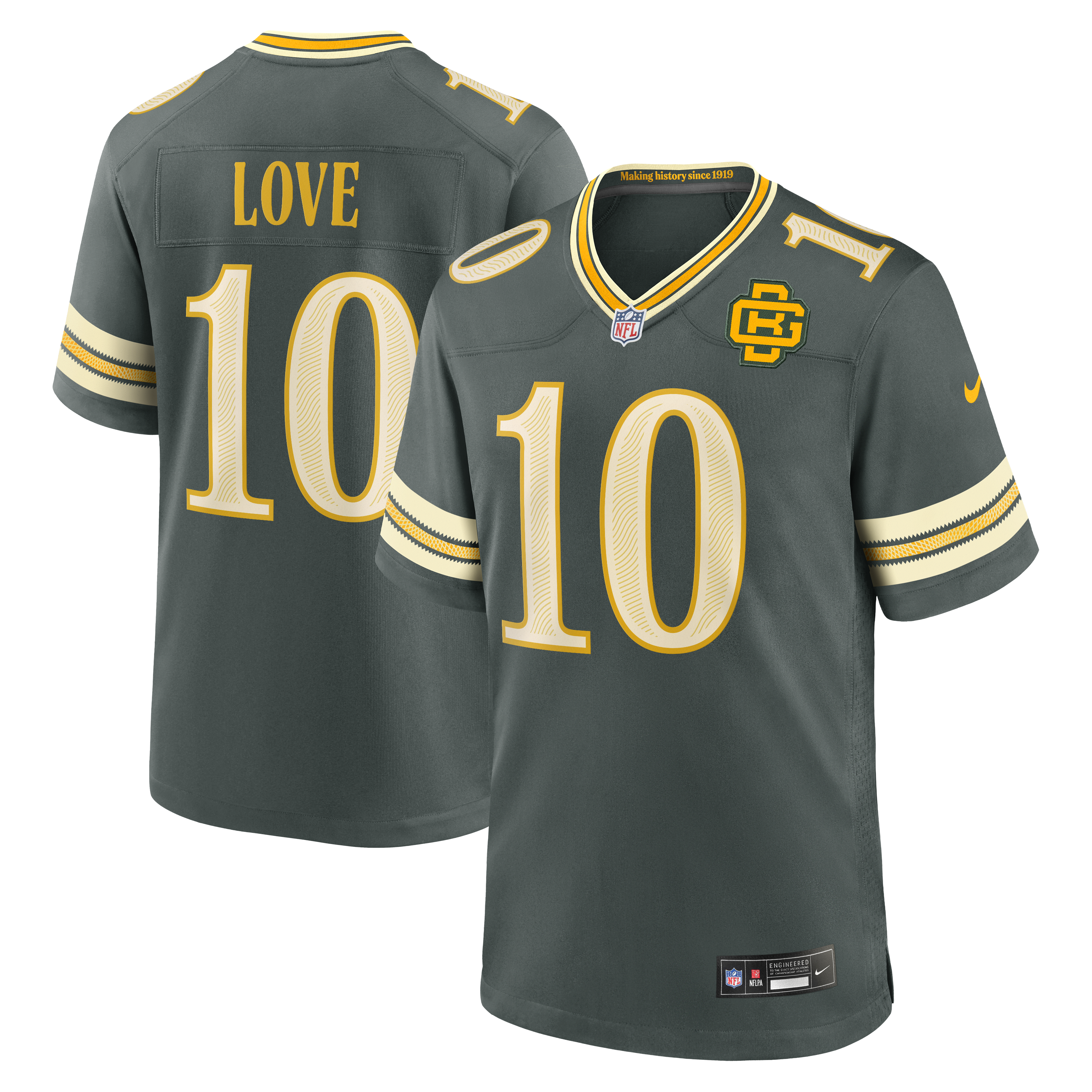Green Bay Packers Nike Rivalries Game Jersey - Green - Jordan Love - Mens, , rebel_hi-res