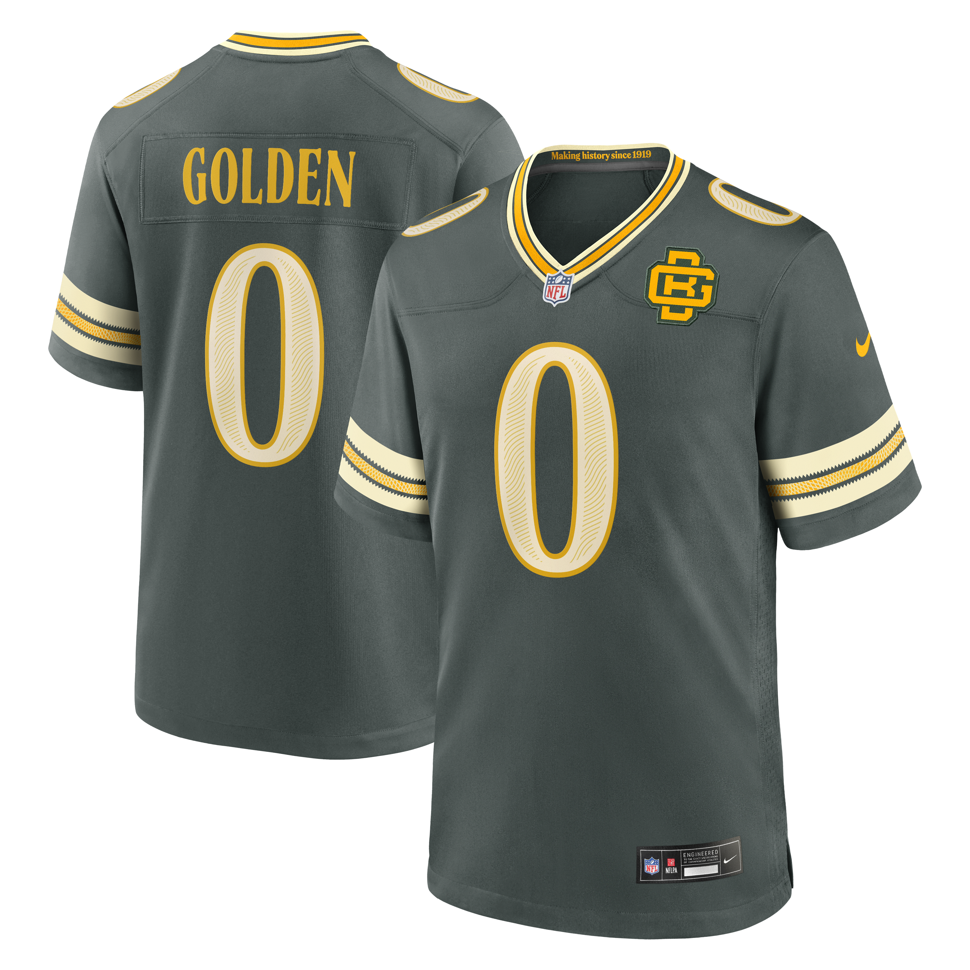 Green Bay Packers Nike Rivalries Game Jersey - Green - Matthew Golden - Mens, , rebel_hi-res