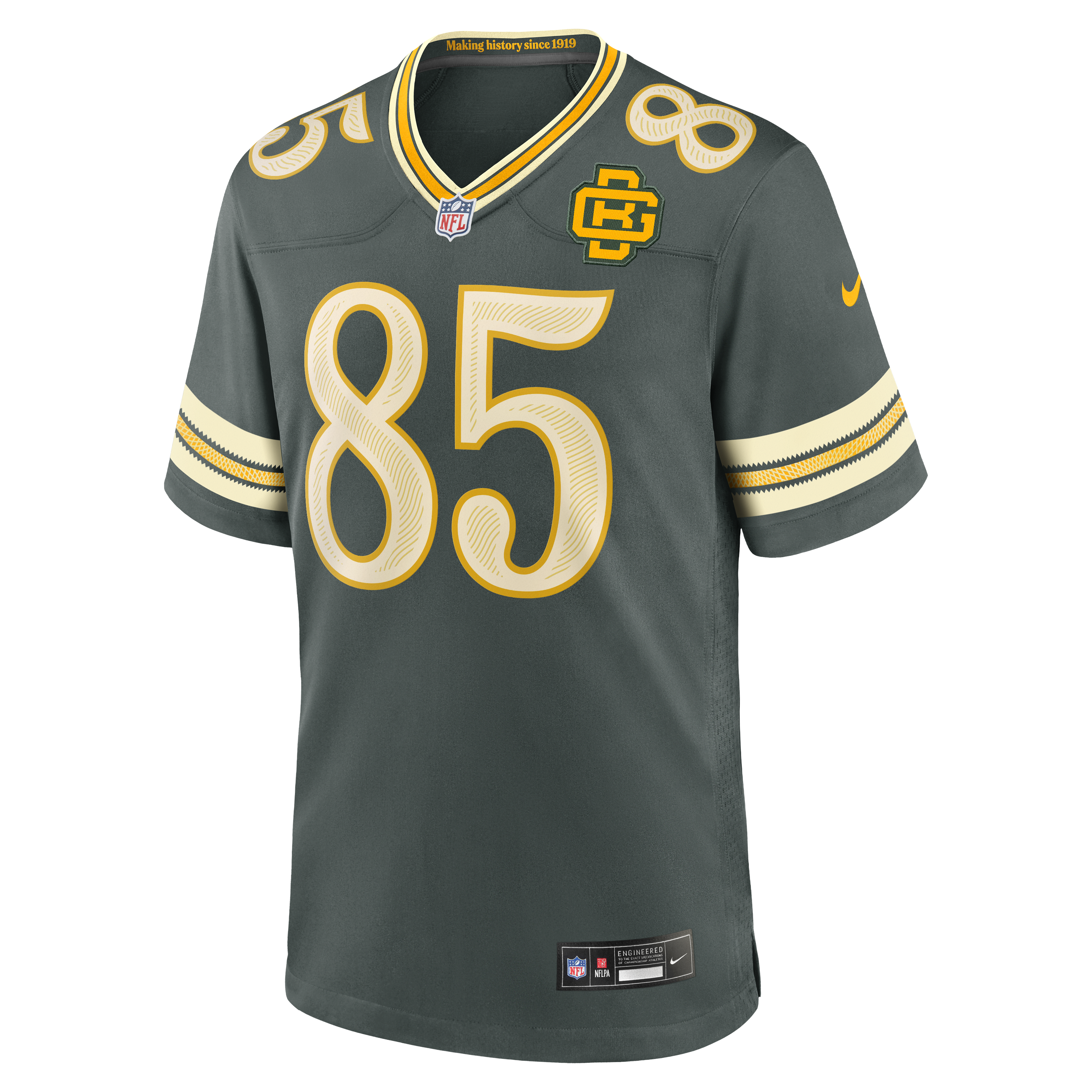 Green Bay Packers Nike Rivalries Game Jersey - Green - Tucker Kraft - Mens, , rebel_hi-res