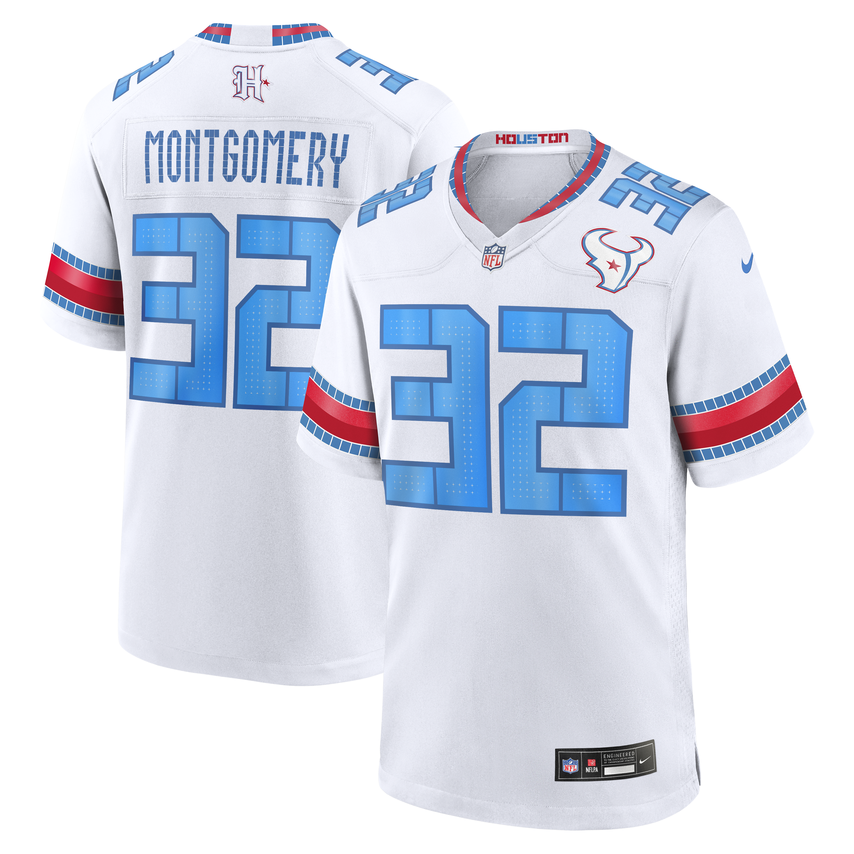 Houston Texans Nike Rivalries Game Jersey - White - David Montgomery - Mens, , rebel_hi-res