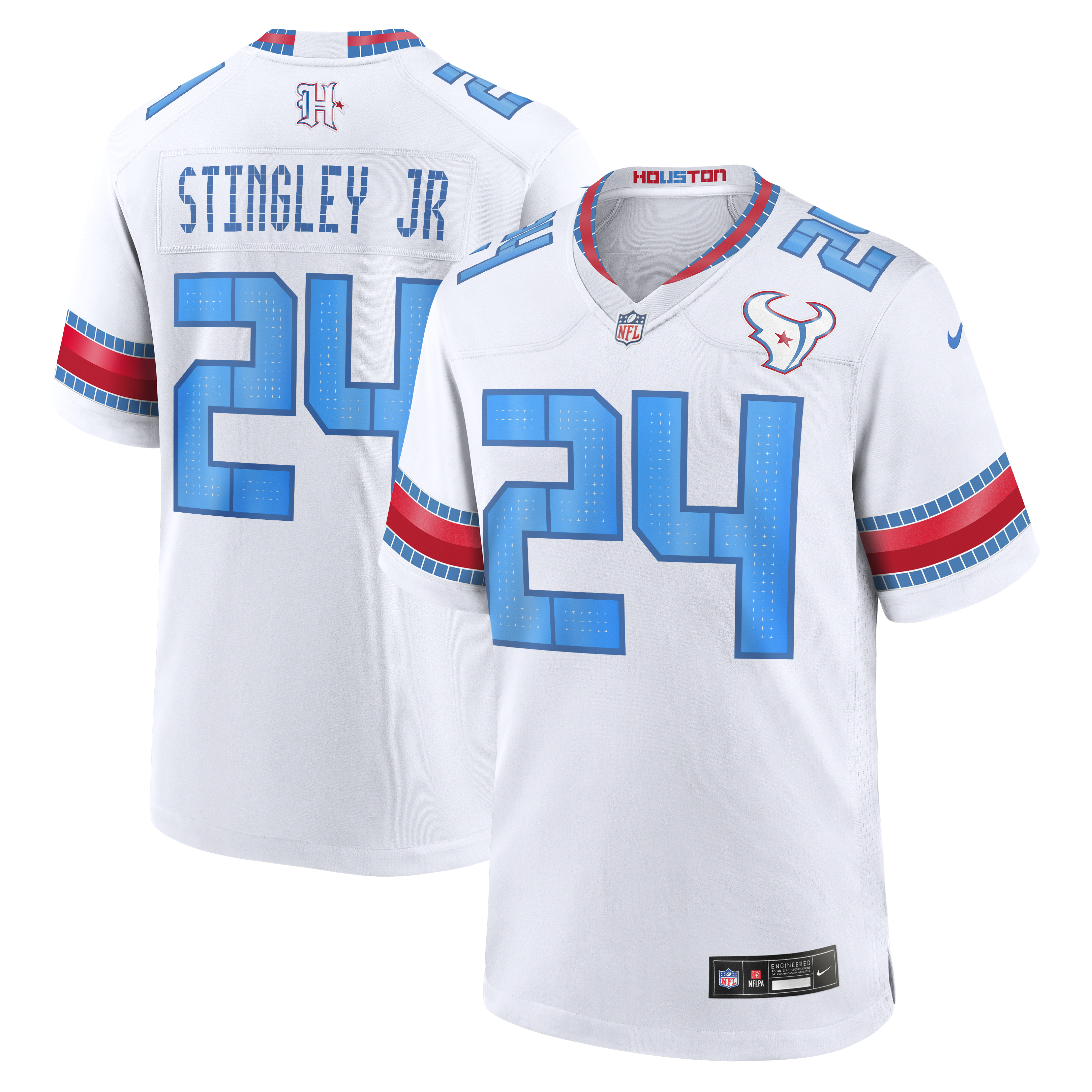 Houston Texans Nike Rivalries Game Jersey - White - Derek Stingley Jr. - Mens, , rebel_hi-res