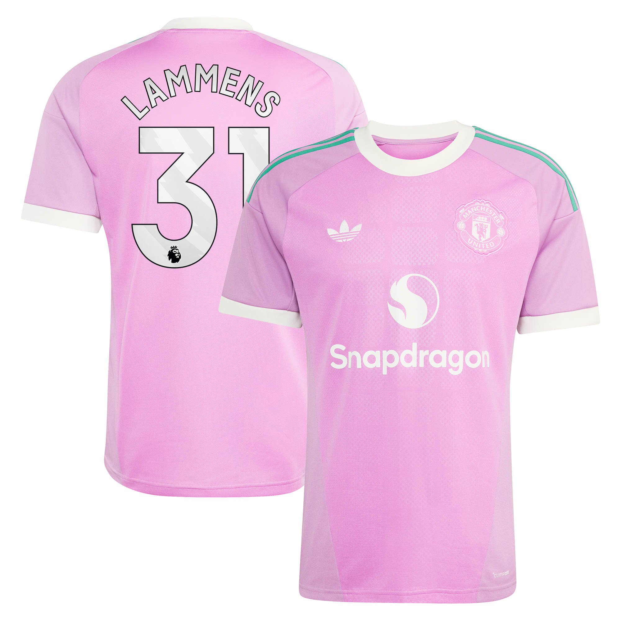 Manchester United adidas Away Goalkeeper Shirt 2026-27 with Lammens 31 printing