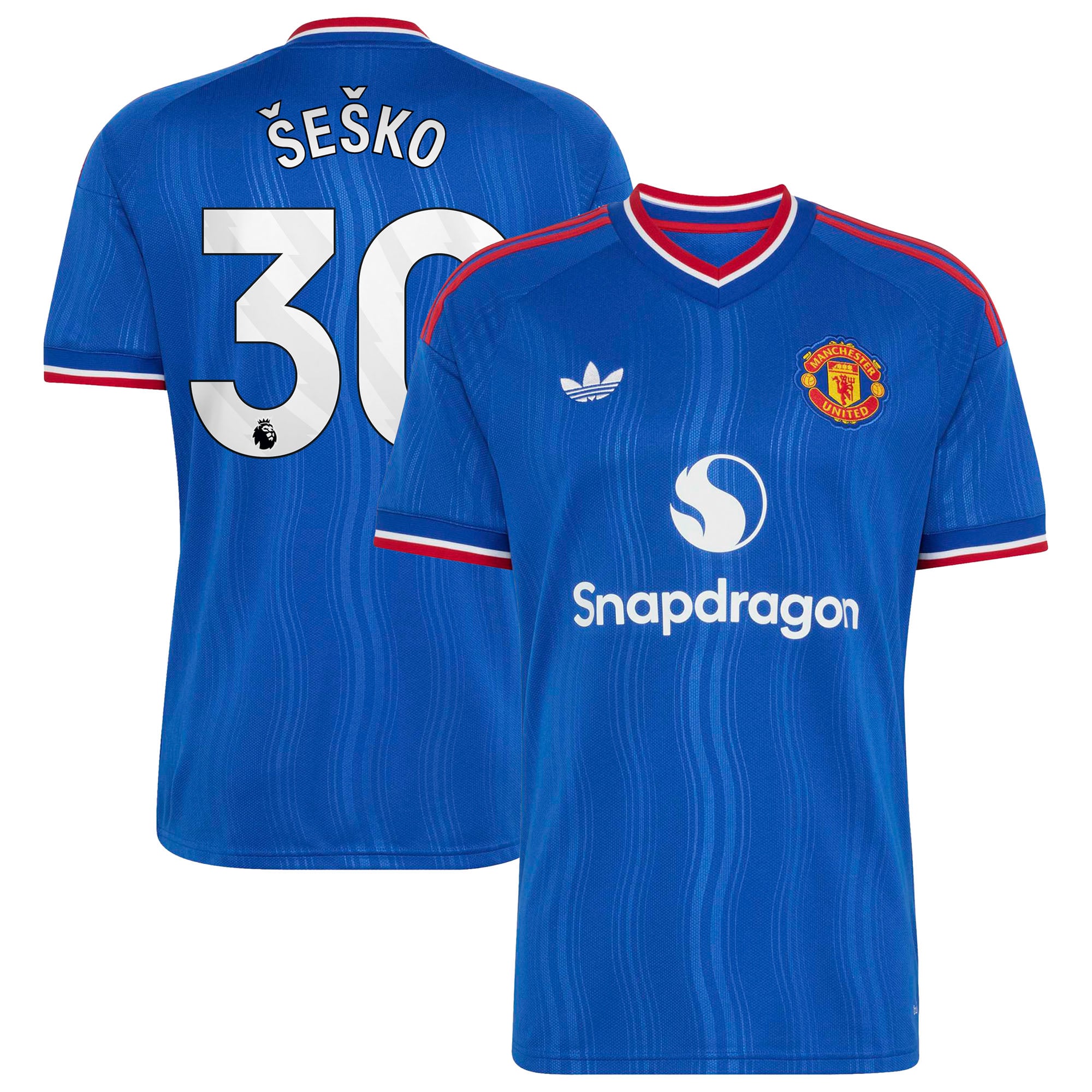 Manchester United adidas Away Shirt 2026-27 with Šeško 30 printing