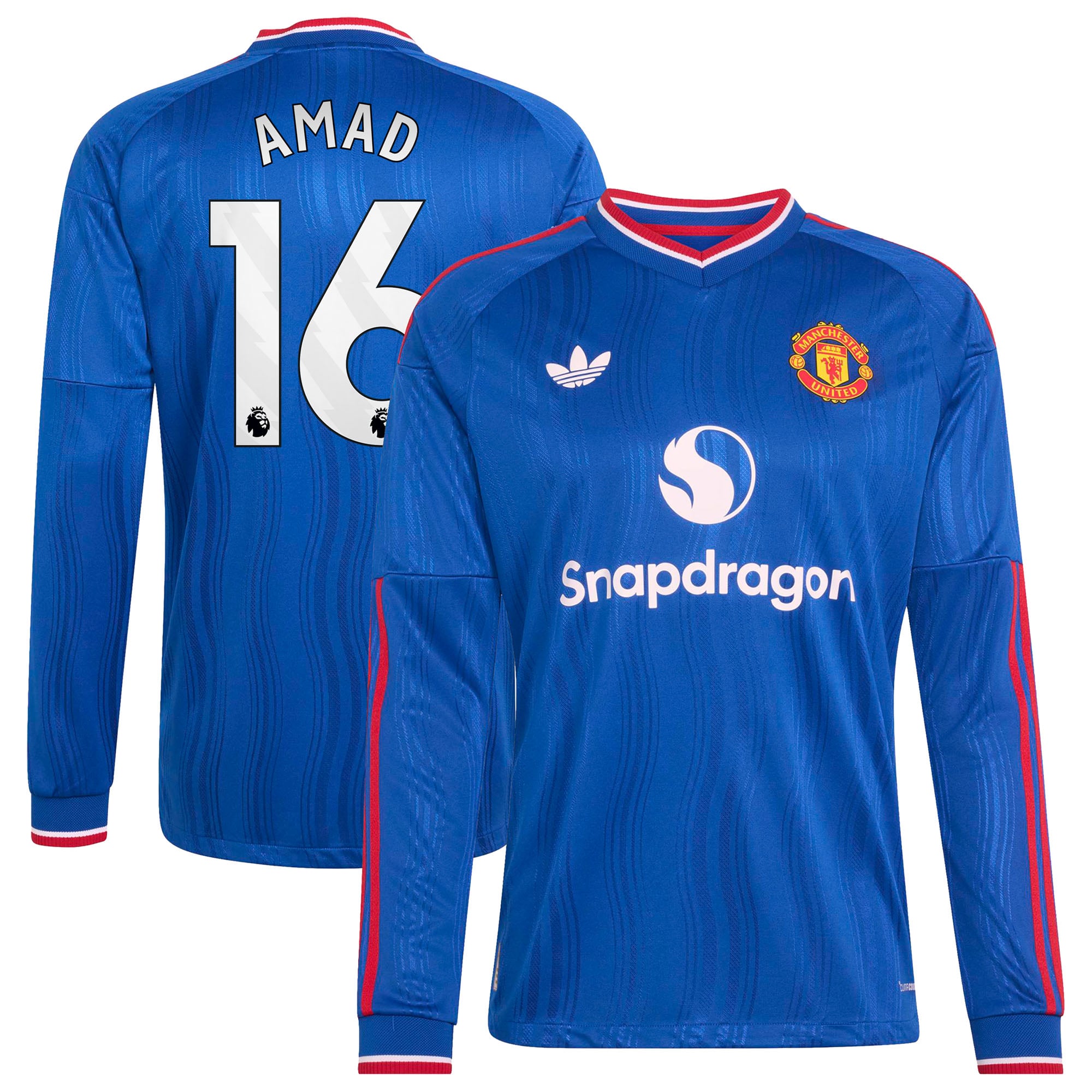 Manchester United adidas Away Authentic Shirt 2026-27 - Long Sleeve with Amad 16 printing