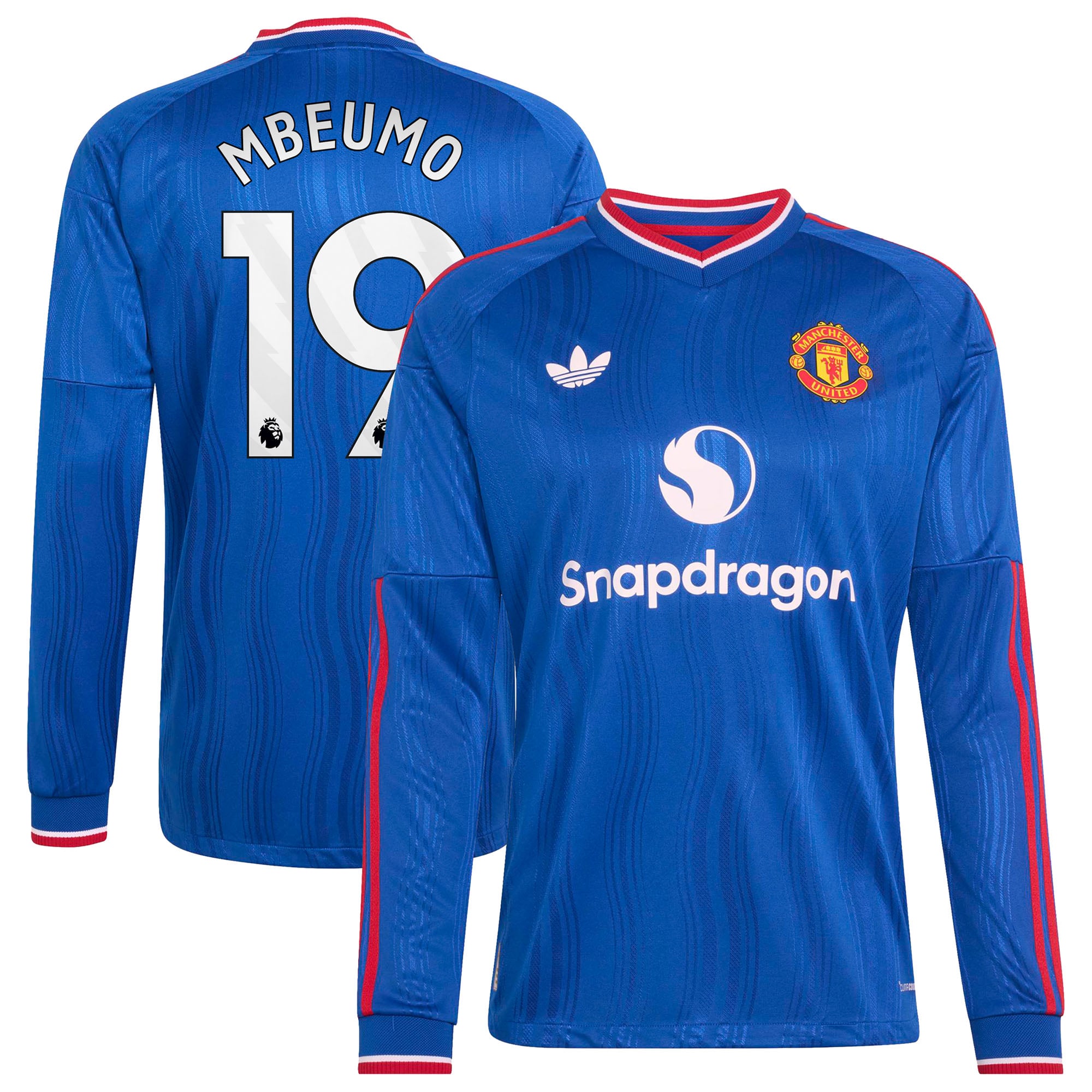Manchester United adidas Away Authentic Shirt 2026-27 - Long Sleeve with Mbeumo 19 printing