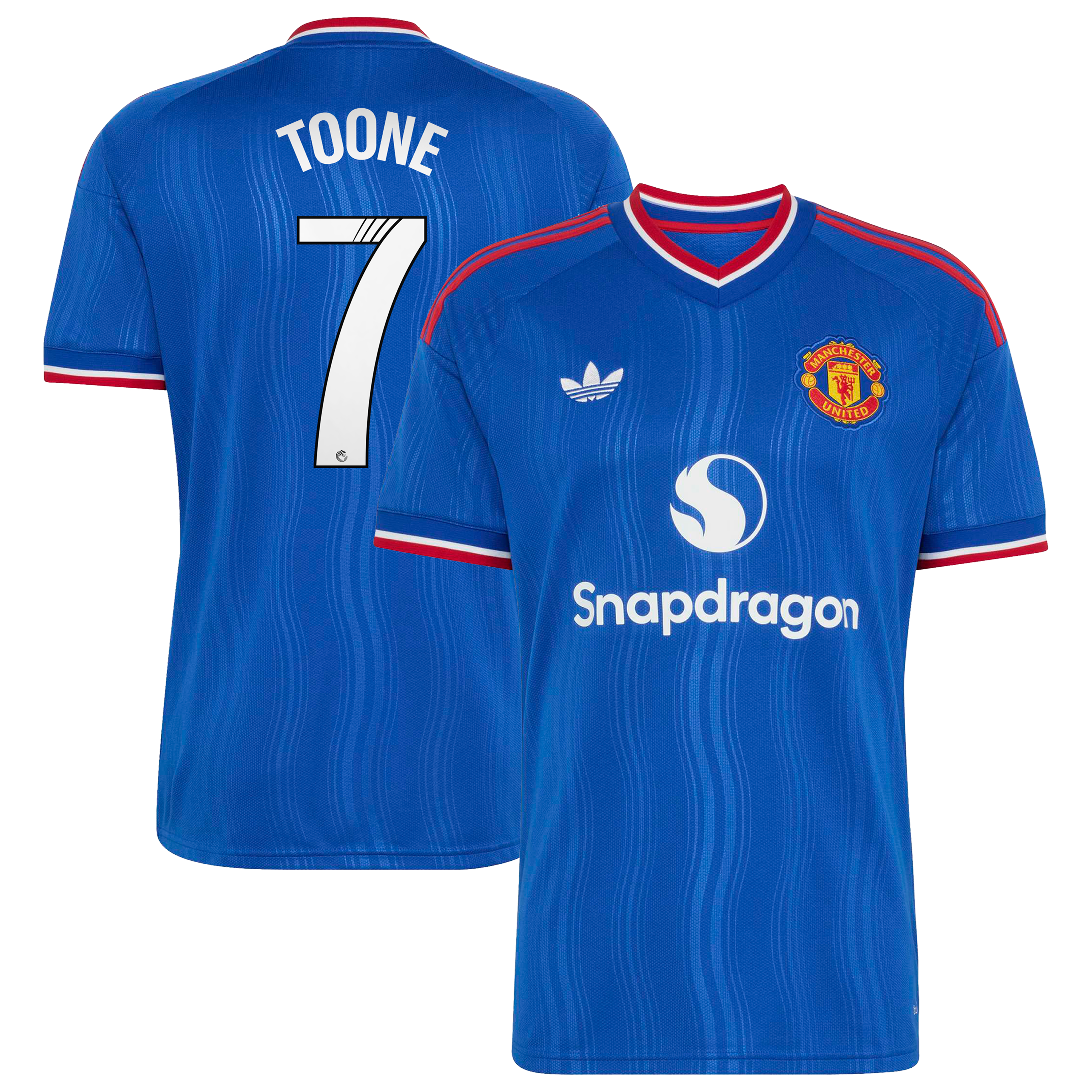 Manchester United adidas WSL Away Shirt 2026-27 with Toone 7 printing