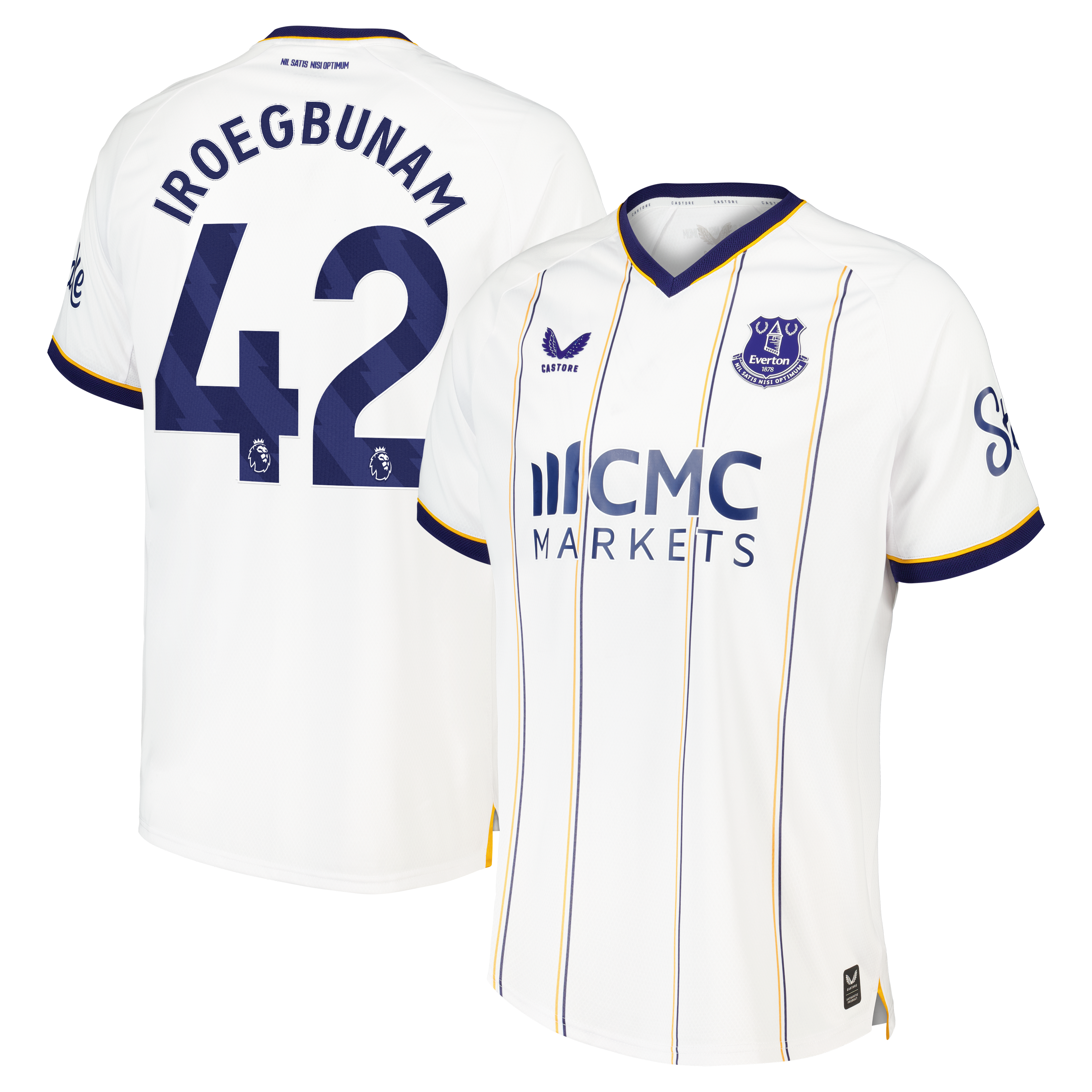 Everton Castore Away Pro Shirt 2026-27 with Iroegbunam 42 printing