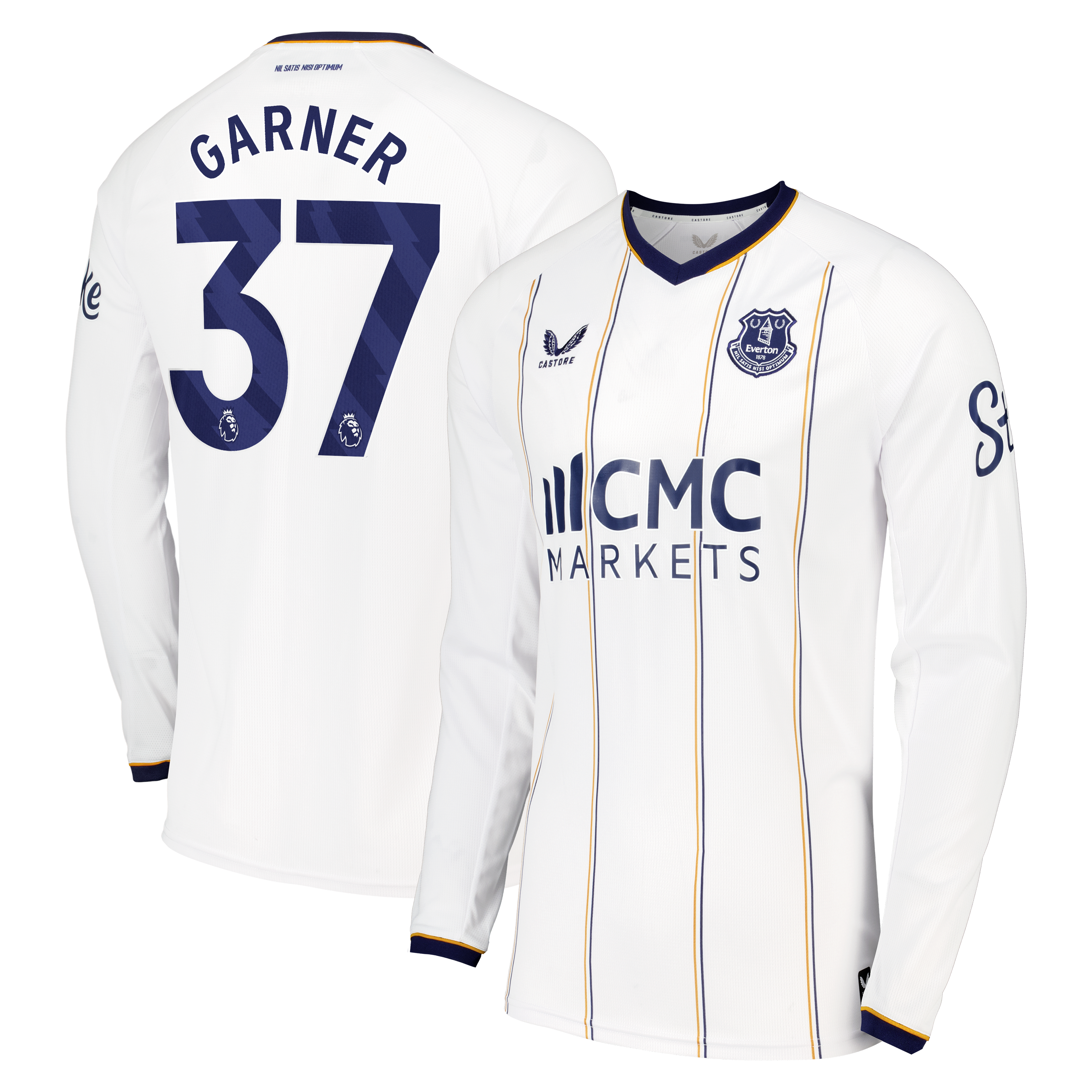 Everton Castore Away Replica Shirt 2026-27 - Long Sleeve with Garner 37 printing