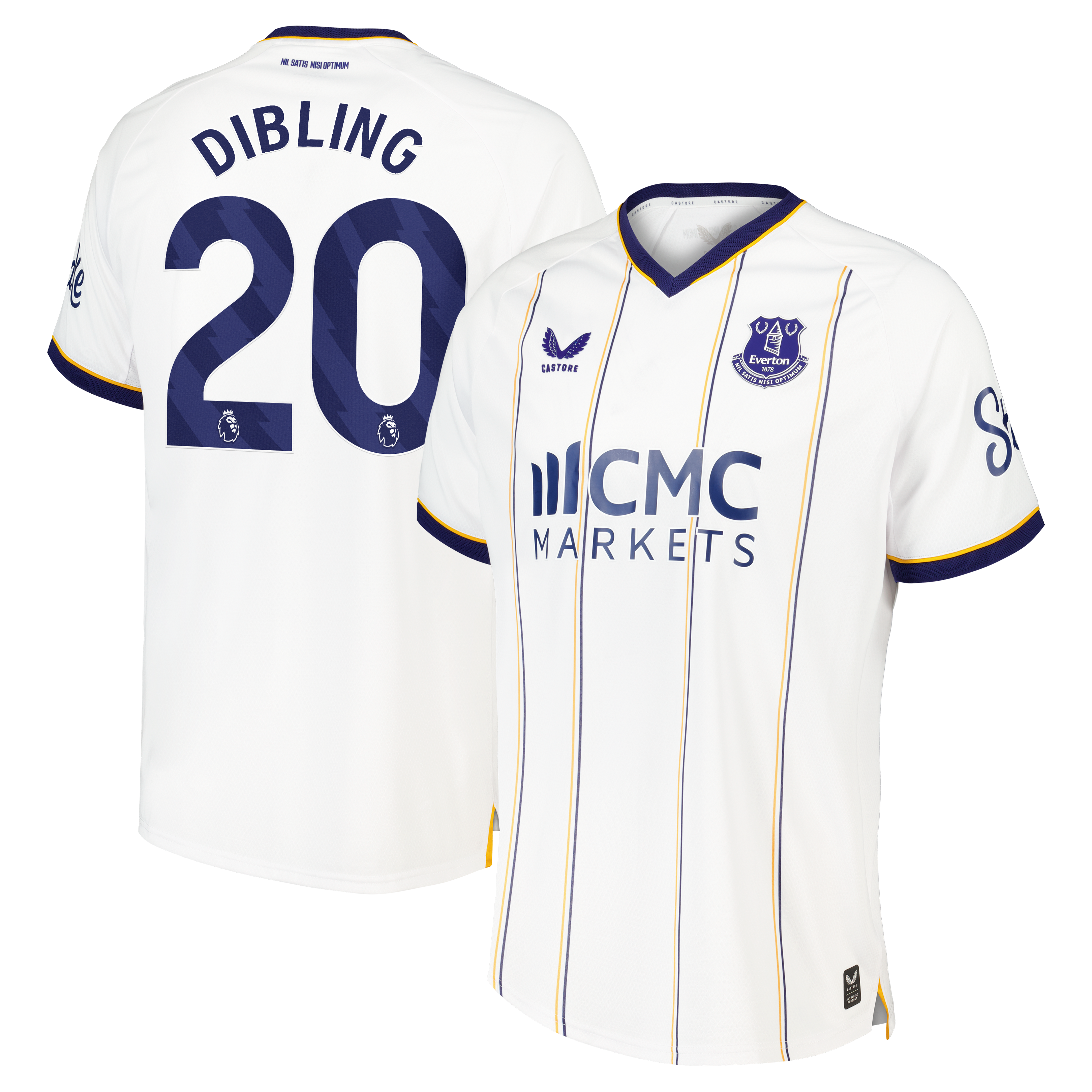 Everton Castore Away Pro Shirt 2026-27 with Dibling 20 printing