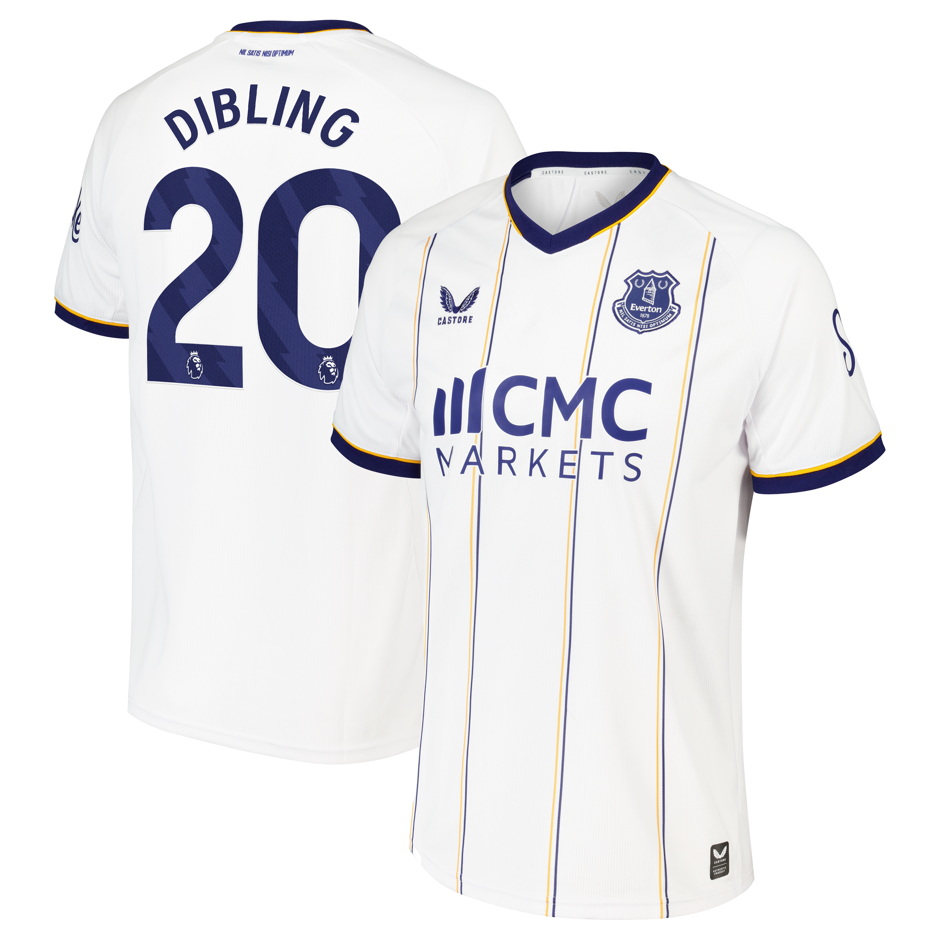 Everton Castore Away Replica Shirt 2026-27 with Dibling 20 printing