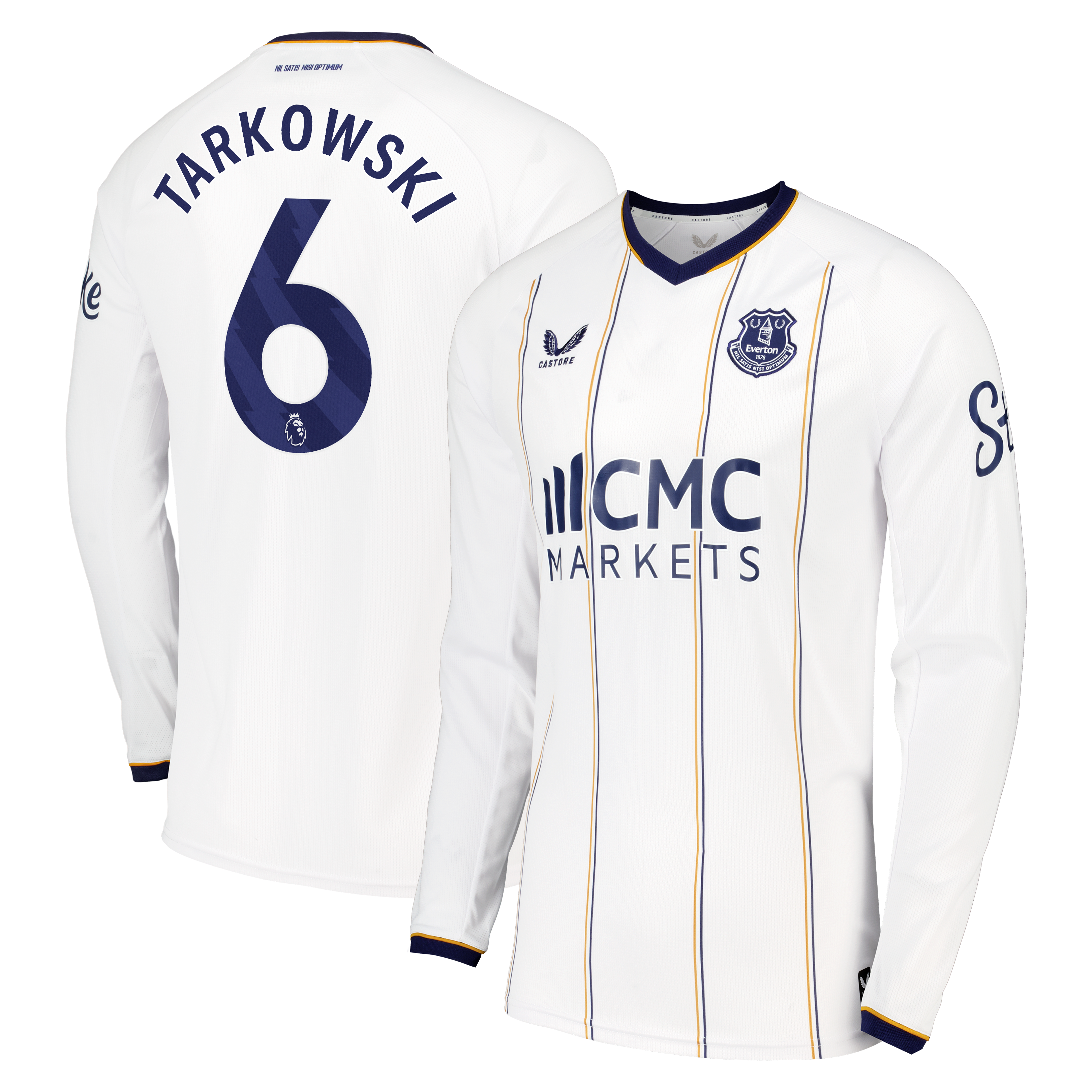 Everton Castore Away Replica Shirt 2026-27 - Long Sleeve with Tarkowski 6 printing