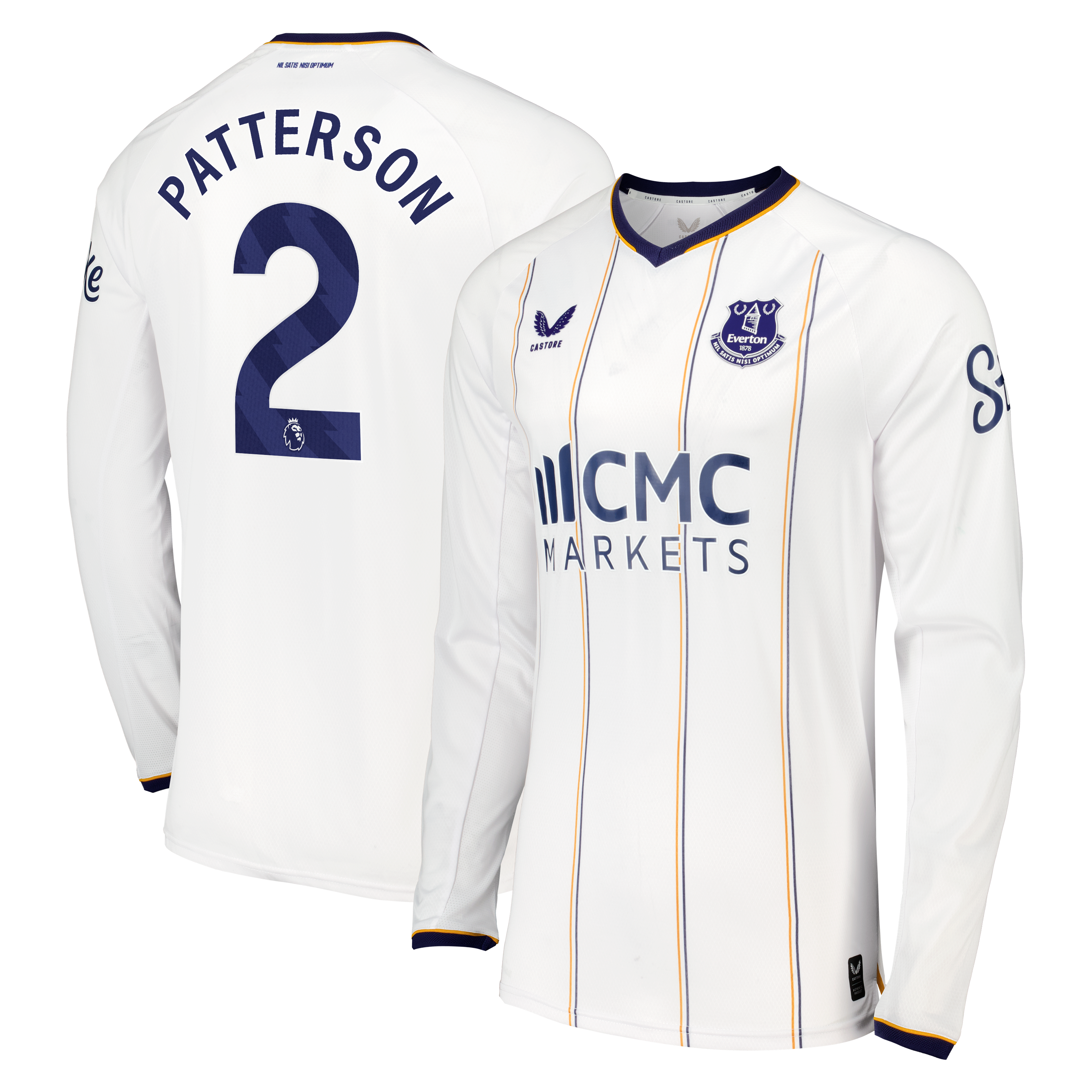 Everton Castore Away Pro Shirt 2026-27 - Long Sleeve with Patterson 2 printing