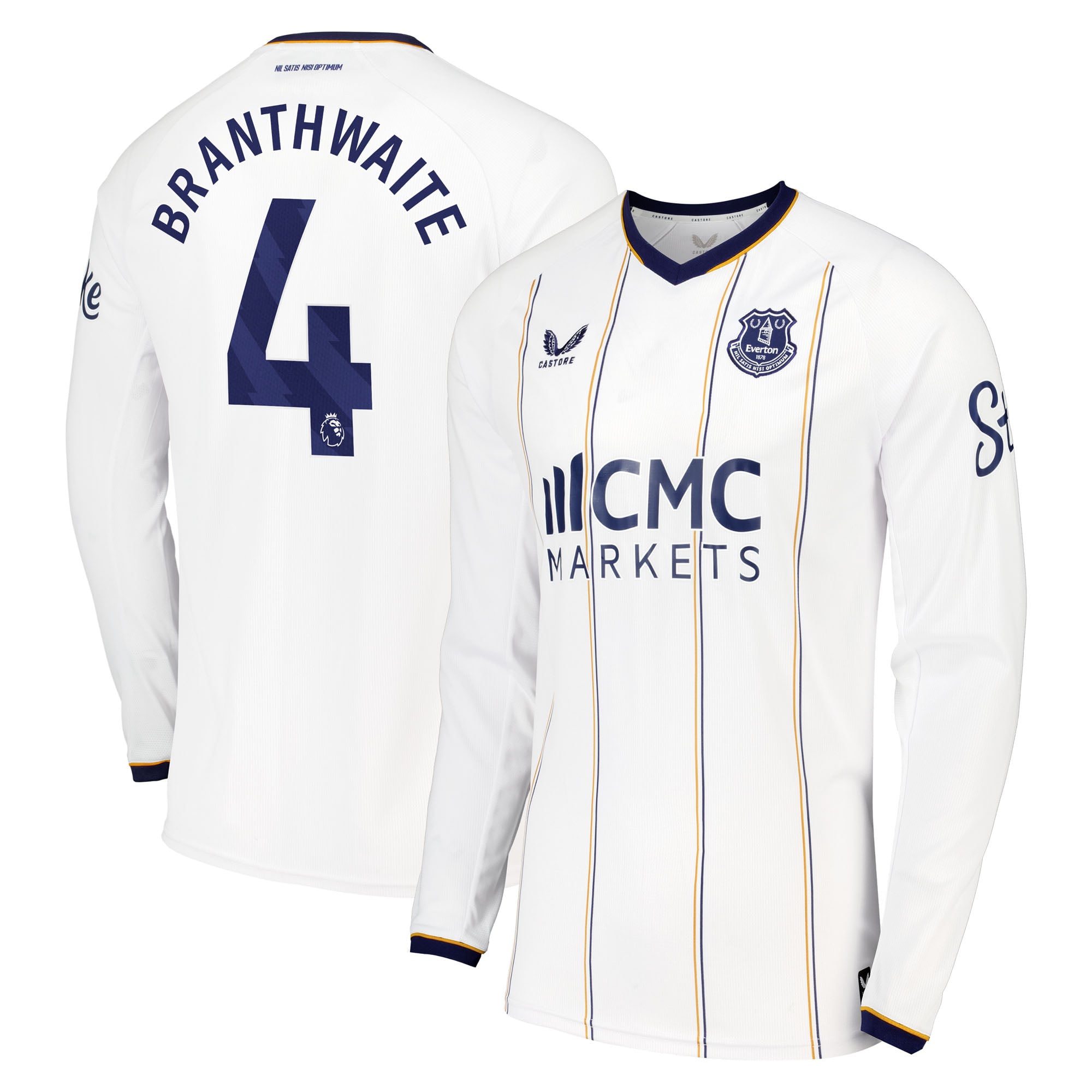 Everton Castore Away Replica Shirt 2026-27 - Long Sleeve with Branthwaite 32 printing, , rebel_hi-res