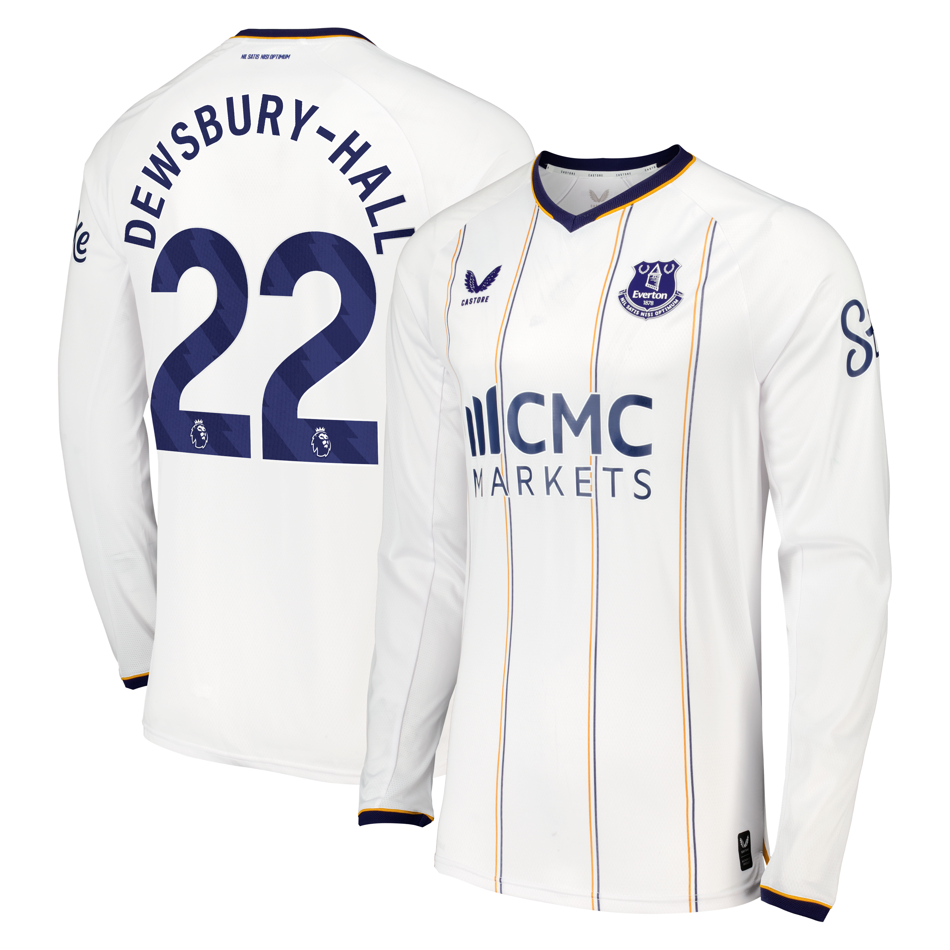 Everton Castore Away Pro Shirt 2026-27 - Long Sleeve with Dewsbury-Hall 22 printing, , rebel_hi-res