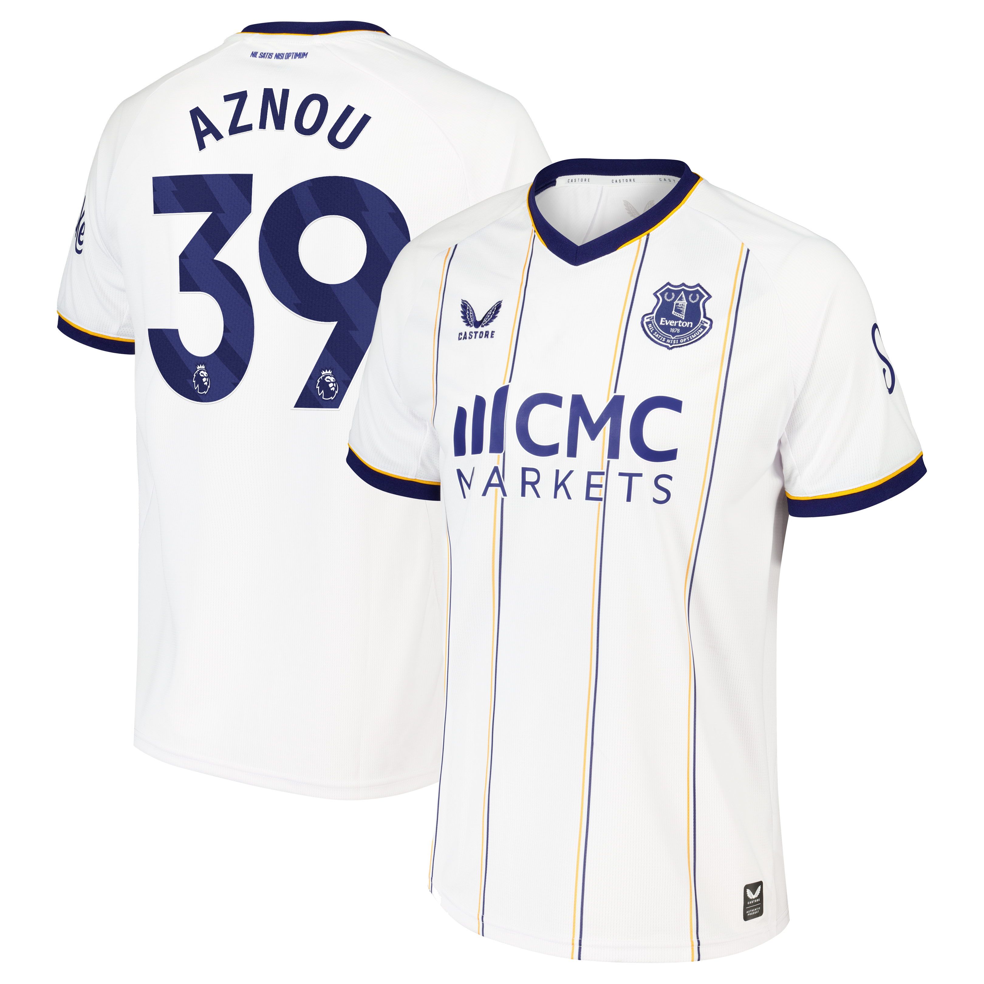 Everton Castore Away Replica Shirt 2026-27 with Aznou 39 printing
