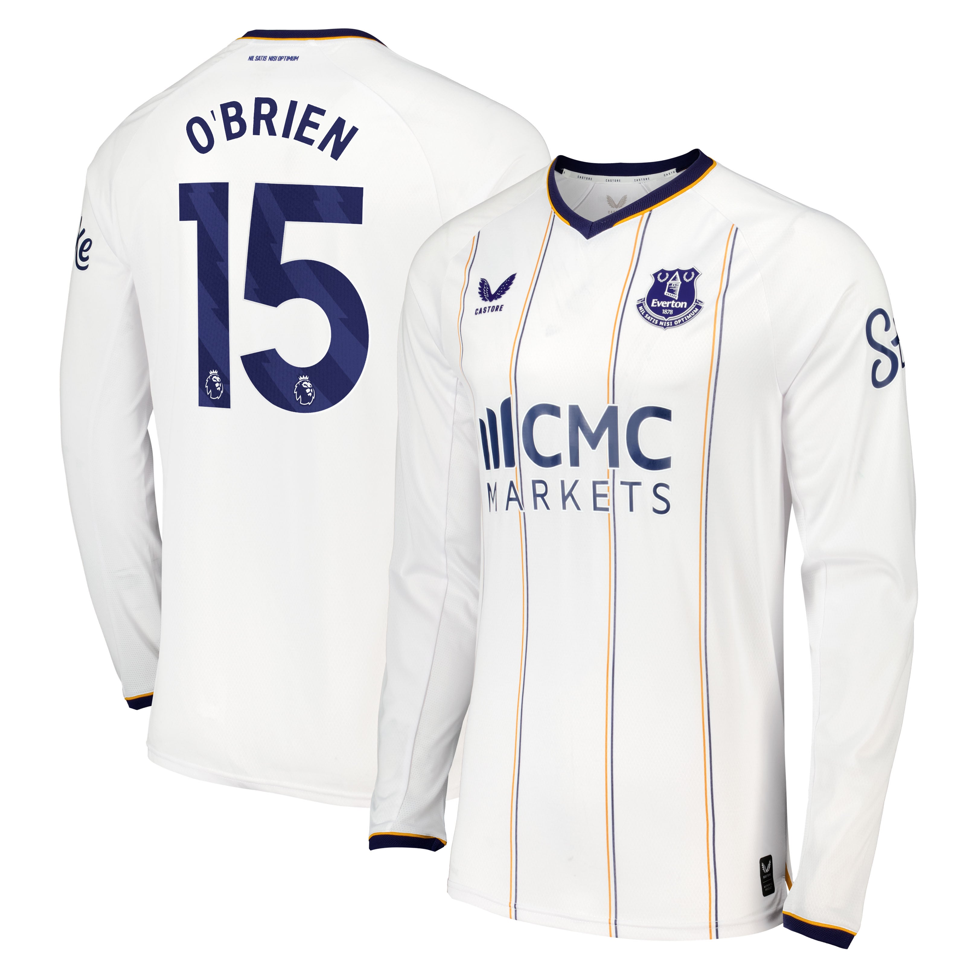 Everton Castore Away Pro Shirt 2026-27 - Long Sleeve with O'Brien 15 printing