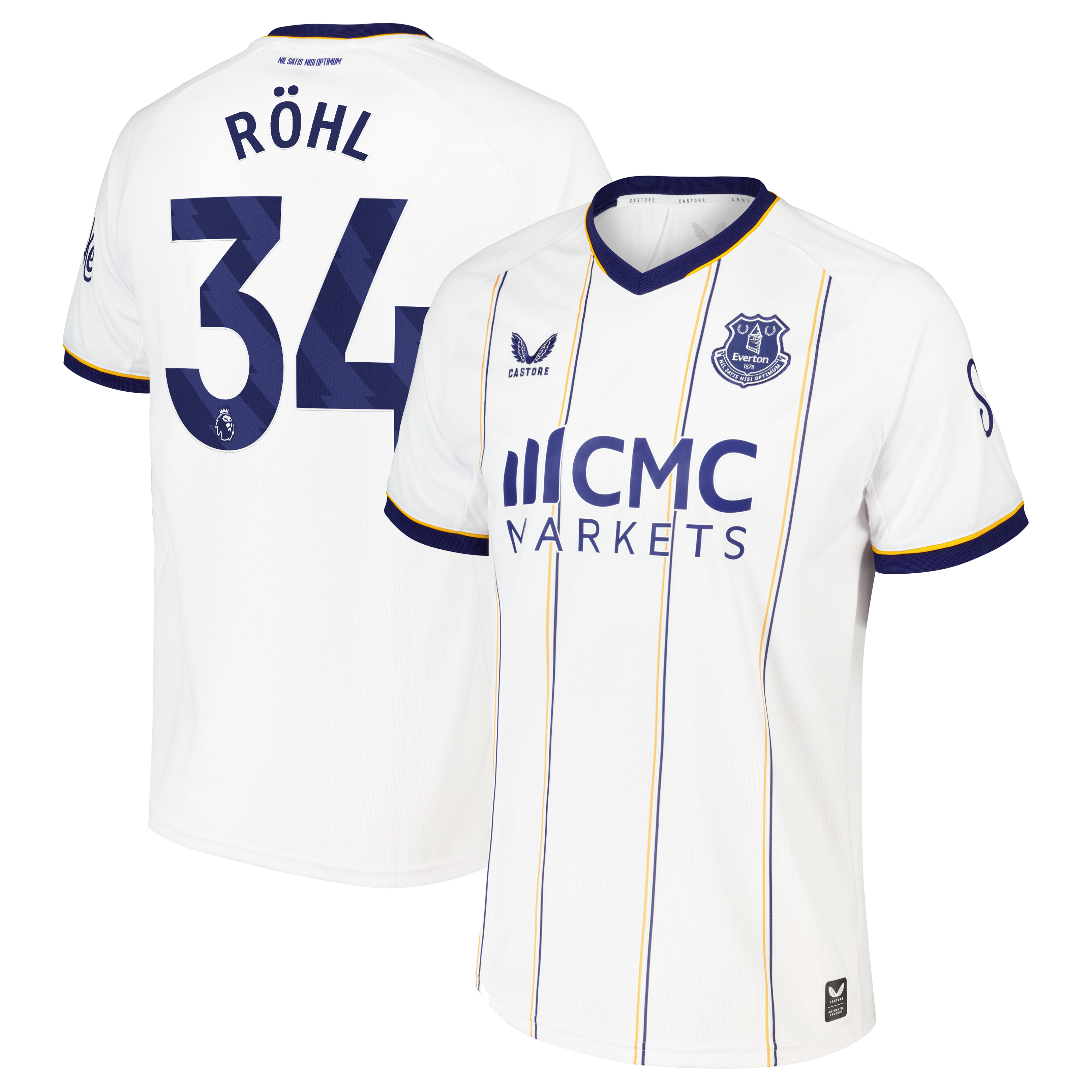 Everton Castore Away Replica Shirt 2026-27 with Röhl 34 printing
