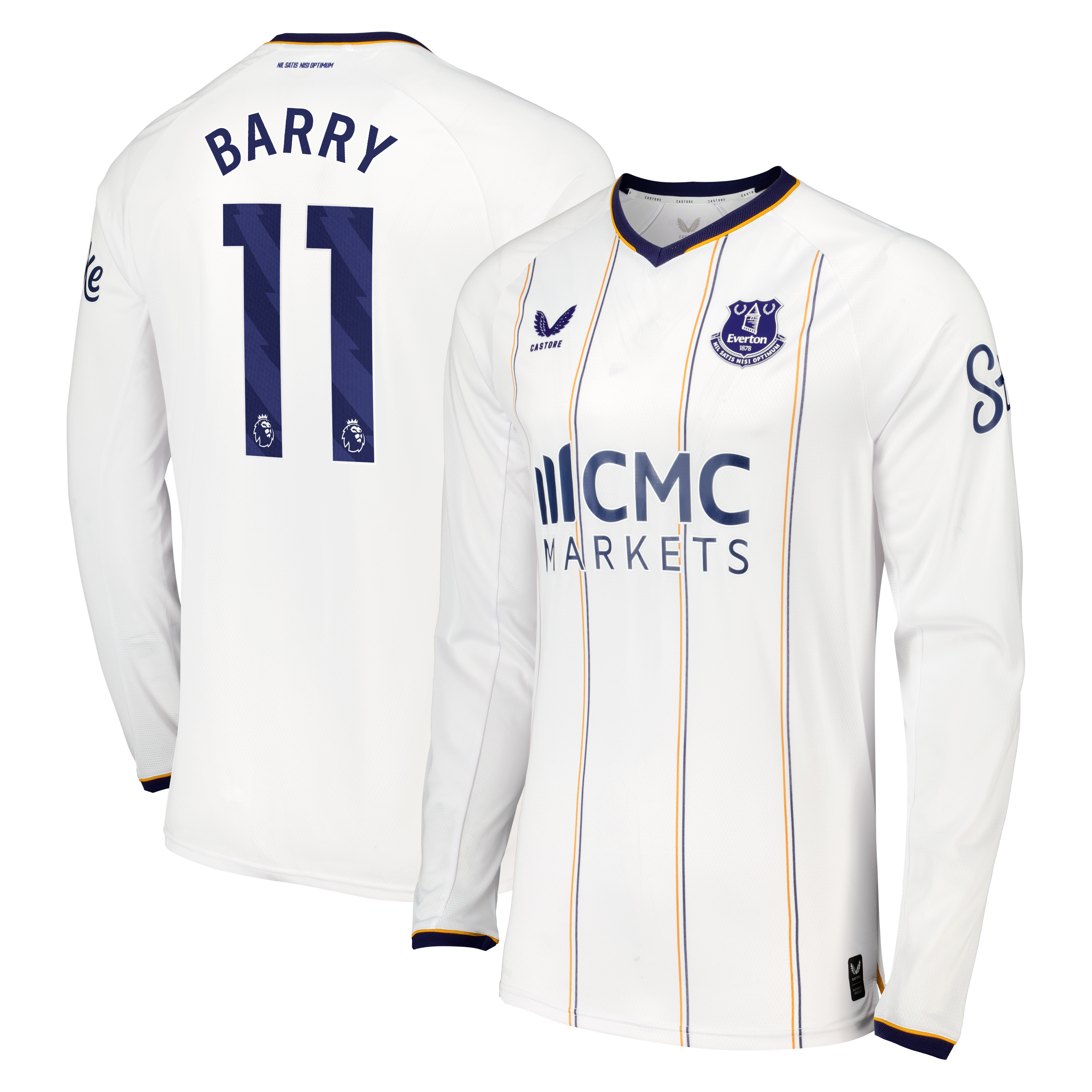 Everton Castore Away Pro Shirt 2026-27 - Long Sleeve with Barry 11 printing