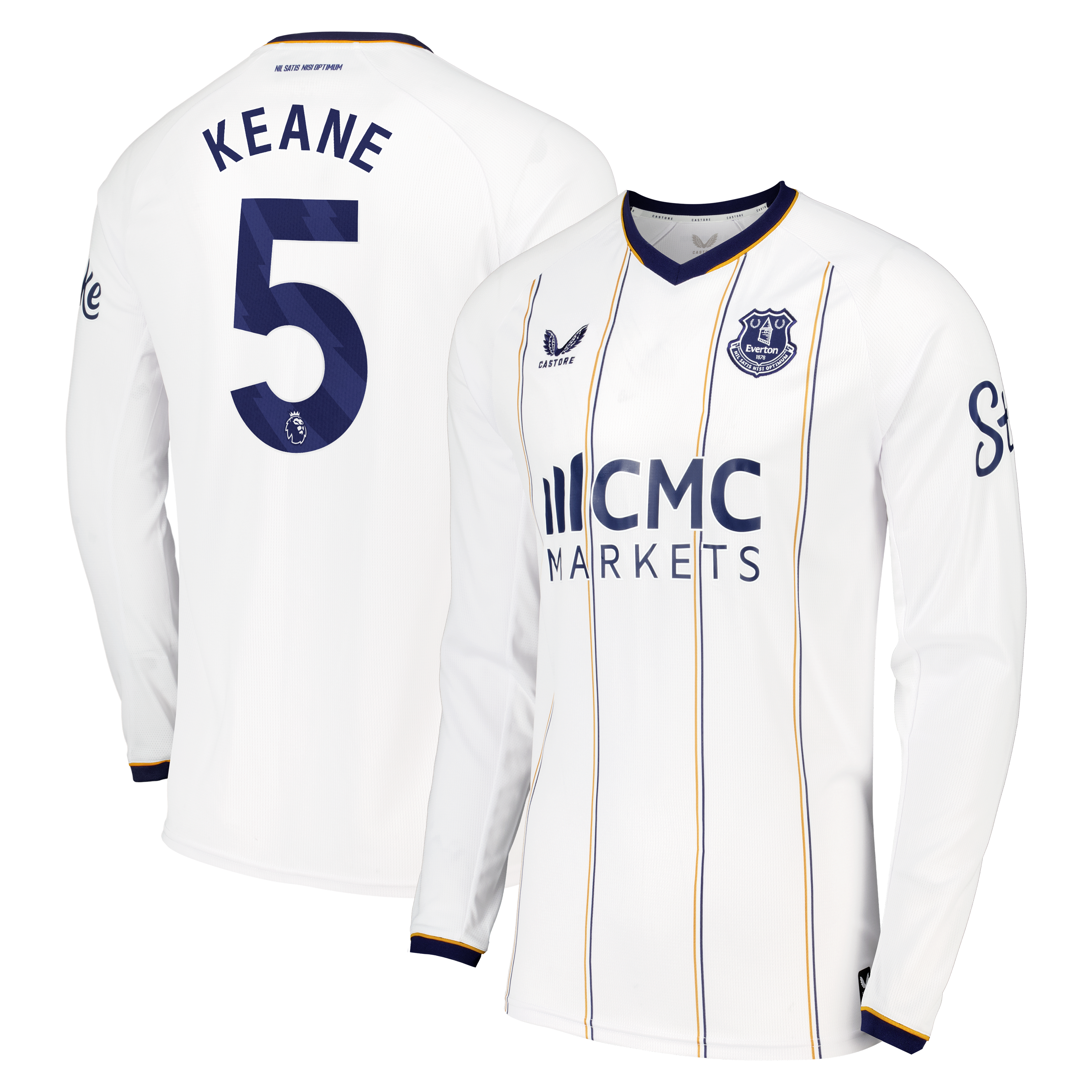 Everton Castore Away Replica Shirt 2026-27 - Long Sleeve with Keane 5 printing