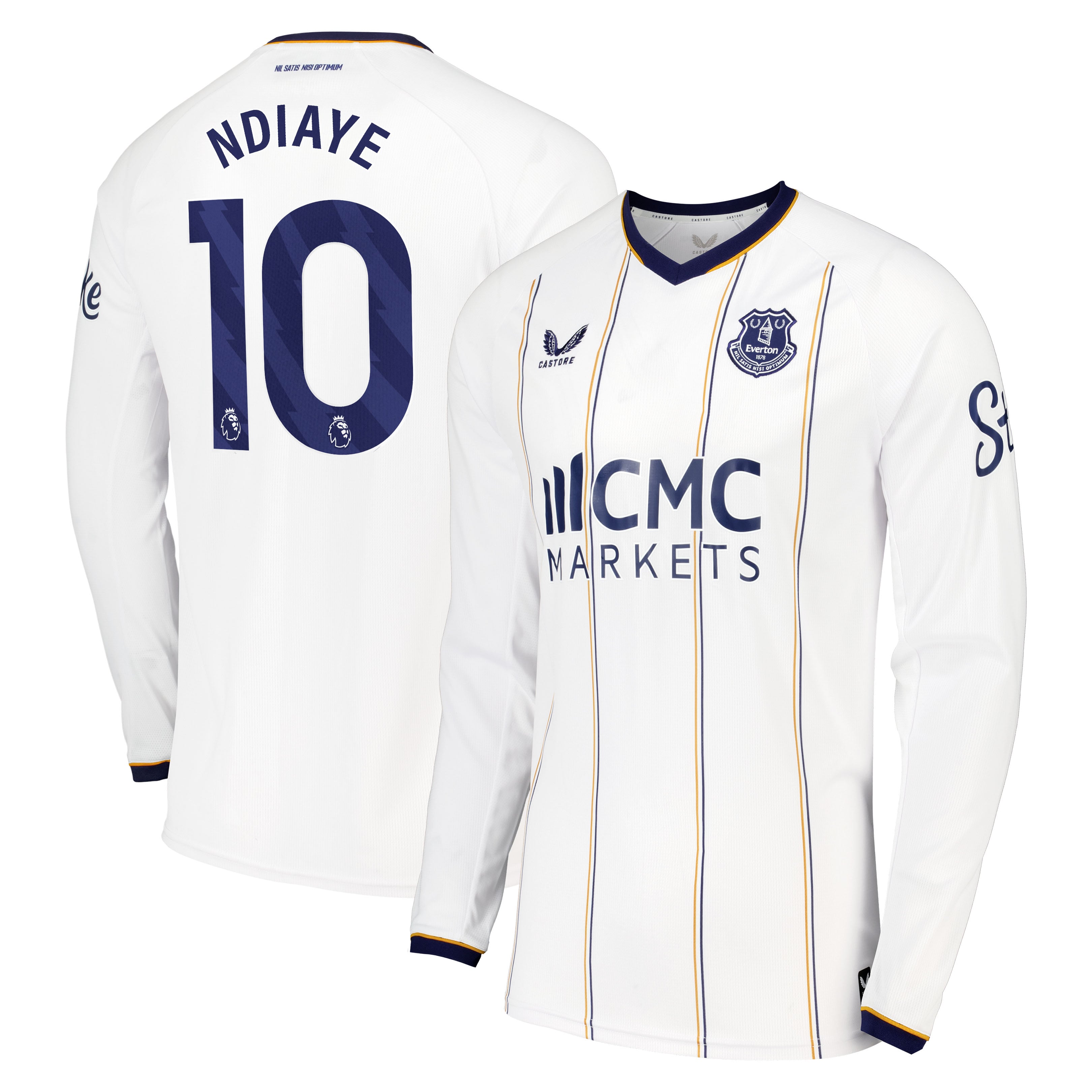 Everton Castore Away Replica Shirt 2026-27 - Long Sleeve with Ndiaye 10 printing