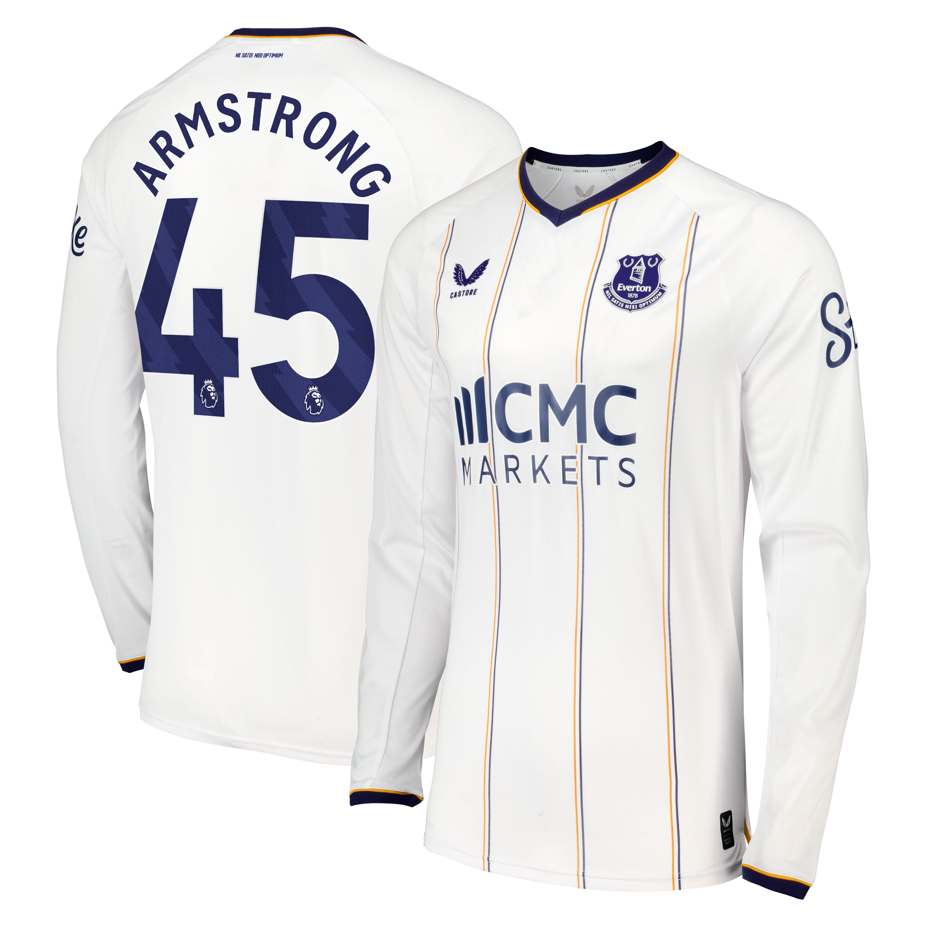 Everton Castore Away Pro Shirt 2026-27 - Long Sleeve with Armstrong 45 printing