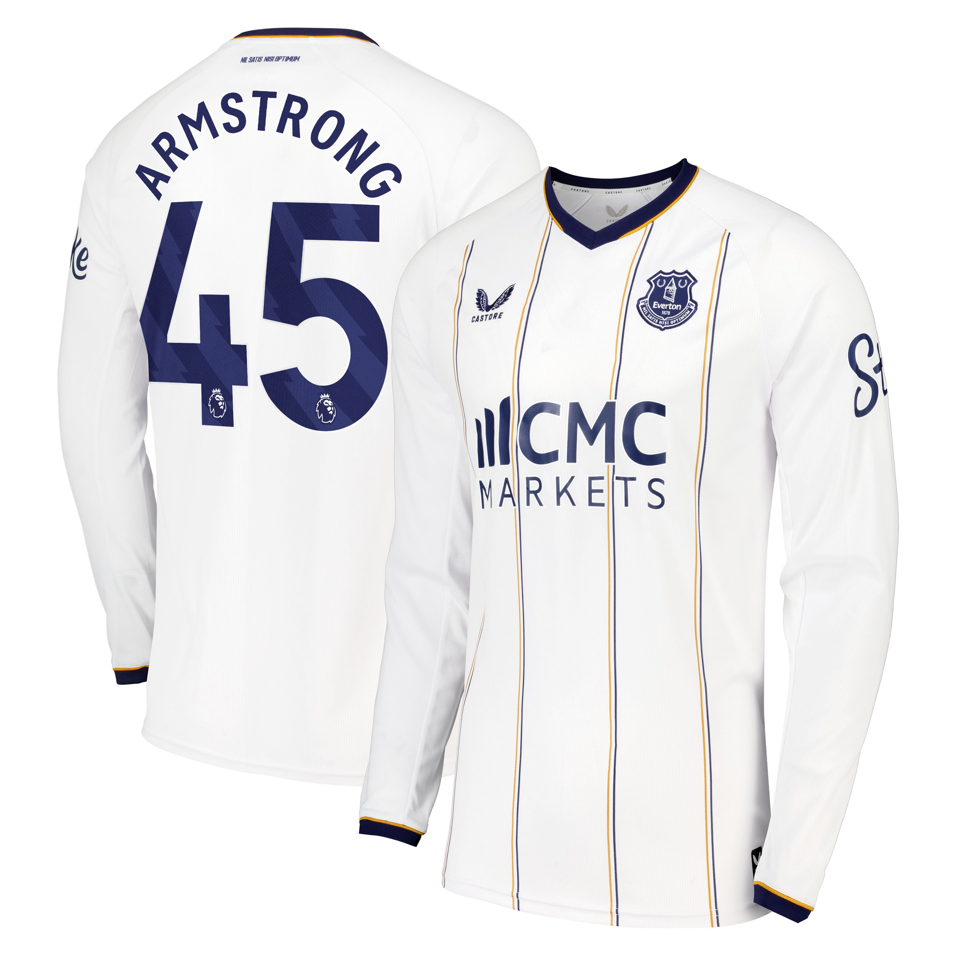 Everton Castore Away Replica Shirt 2026-27 - Long Sleeve with Armstrong 45 printing