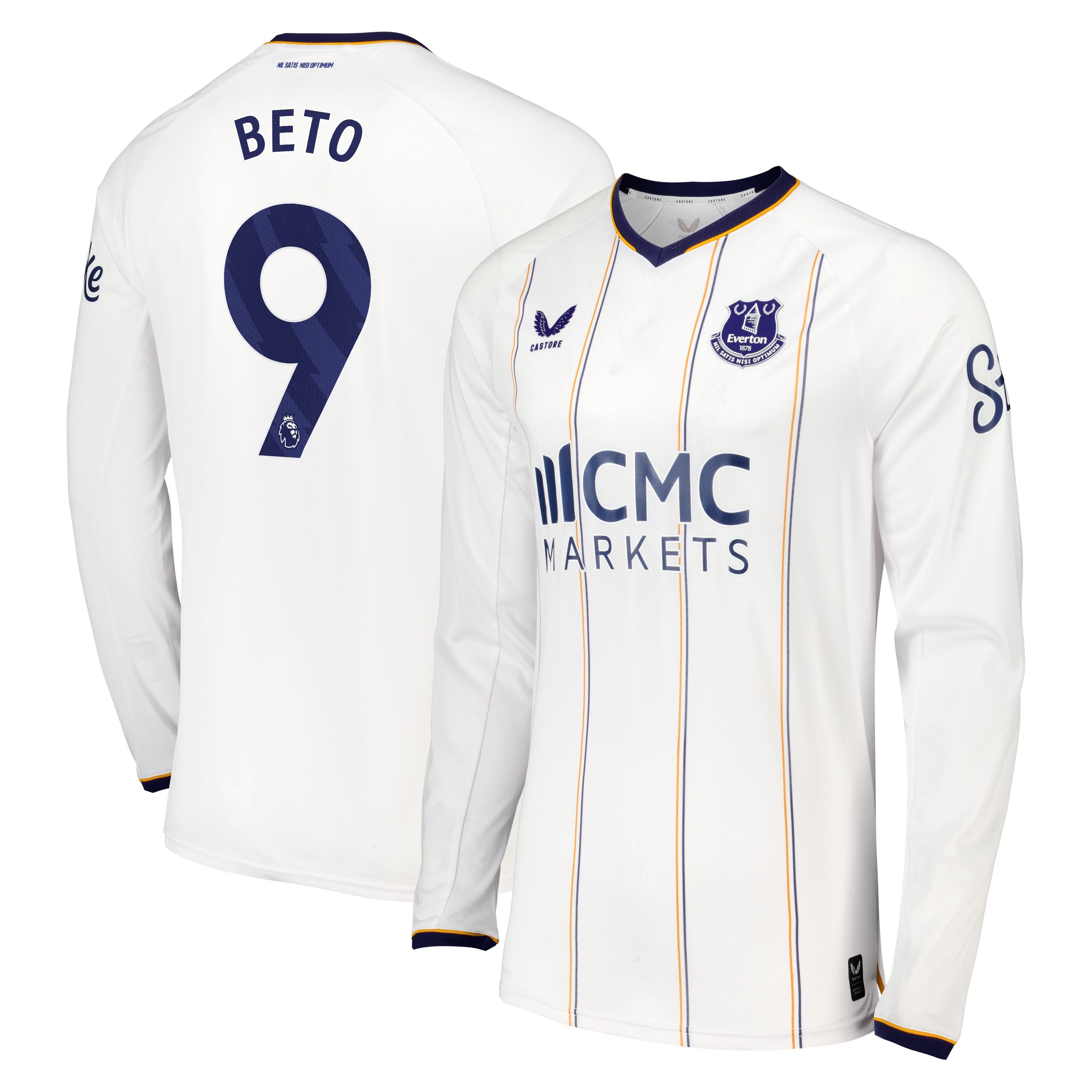 Everton Castore Away Pro Shirt 2026-27 - Long Sleeve with Beto 9 printing