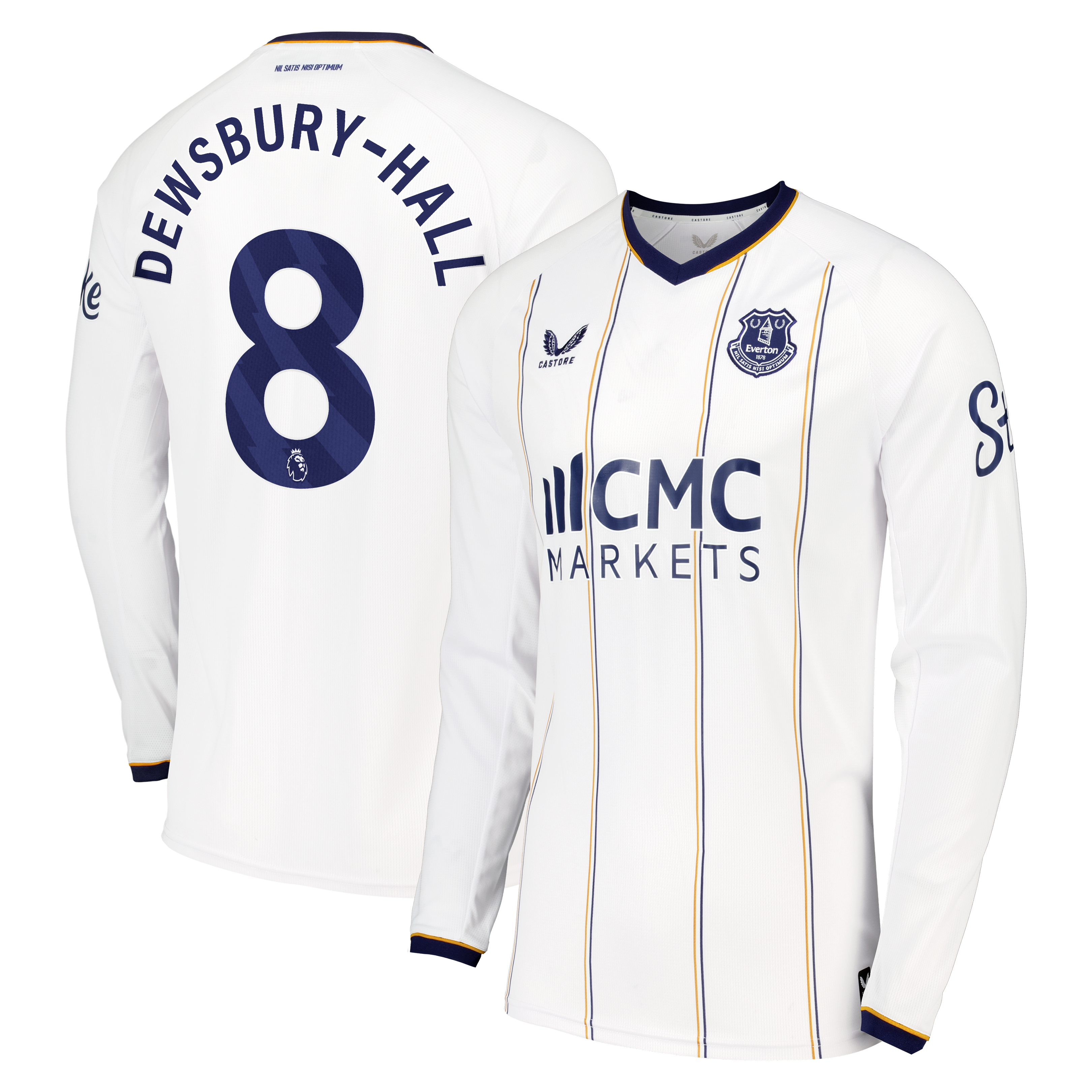 Everton Castore Away Replica Shirt 2026-27 - Long Sleeve with Dewsbury-Hall 22 printing, , rebel_hi-res